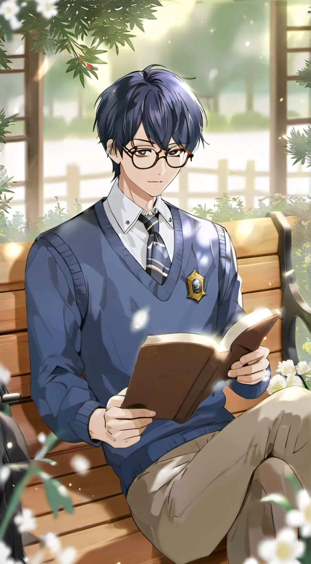 ai character: Blue background