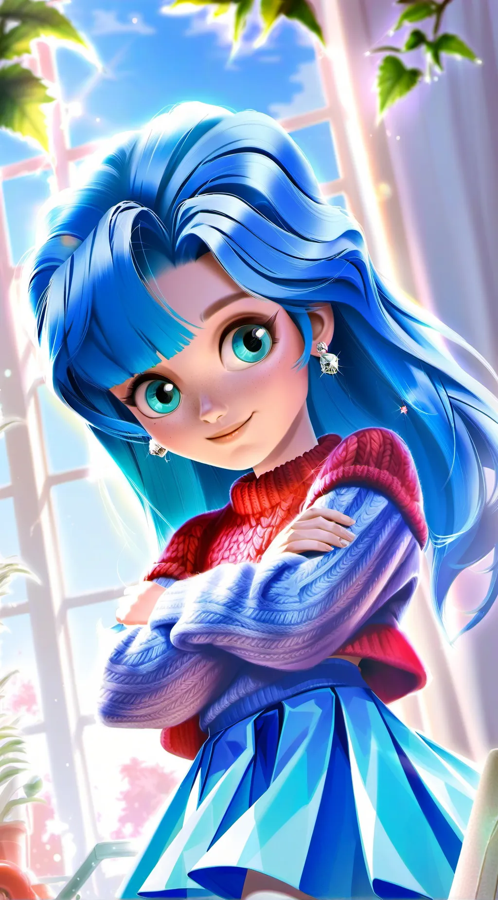 ai character: Sky  background