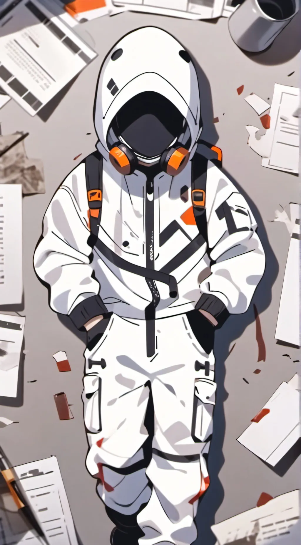 ai character: Latex suit background