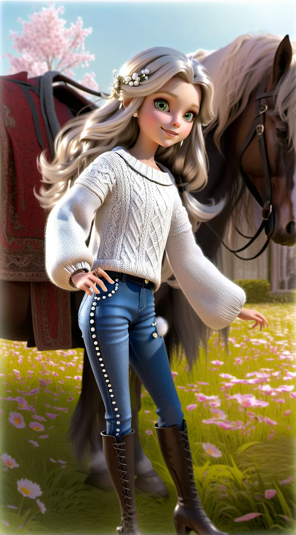 ai character: Snow background