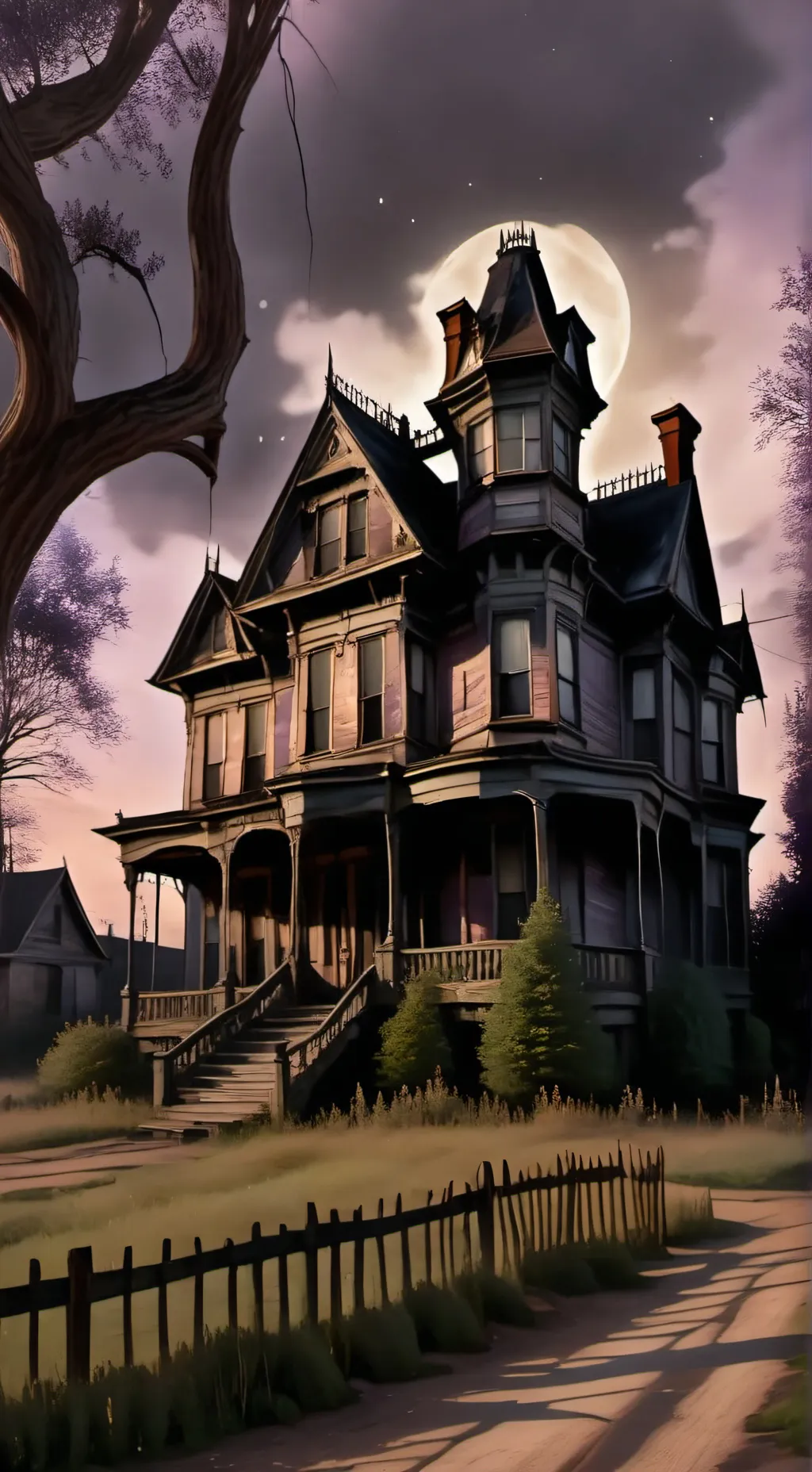 ai character: haunted house background