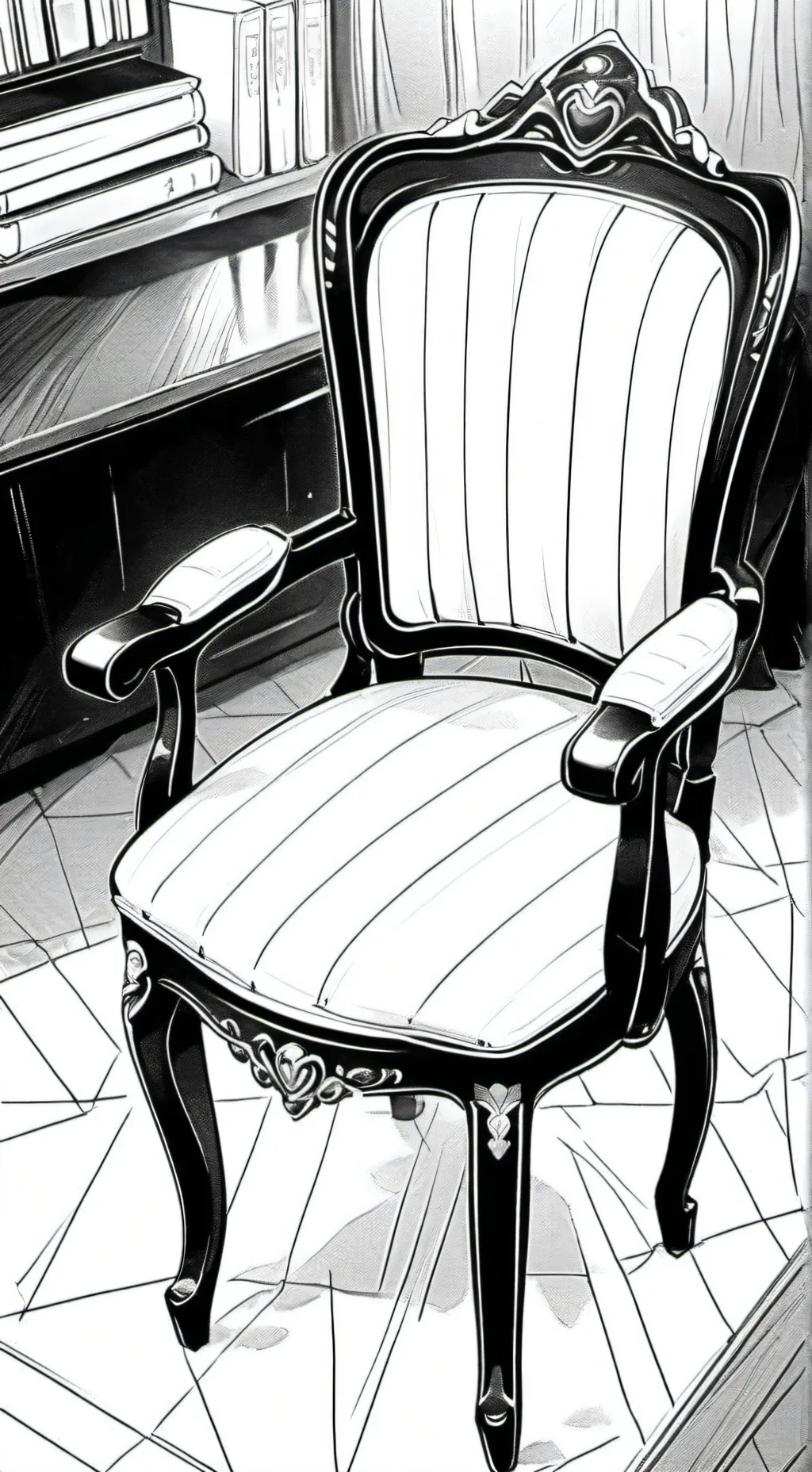 ai character: Latex chair trap background