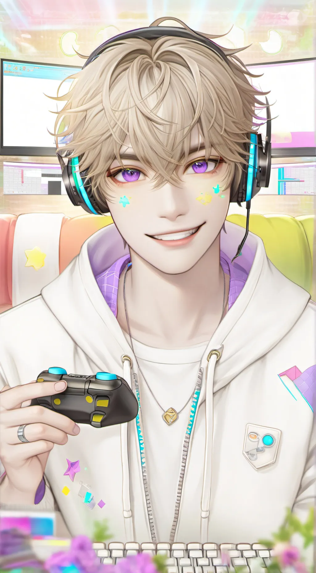 ai character: ✨Mike(gamer boy)🌺 background