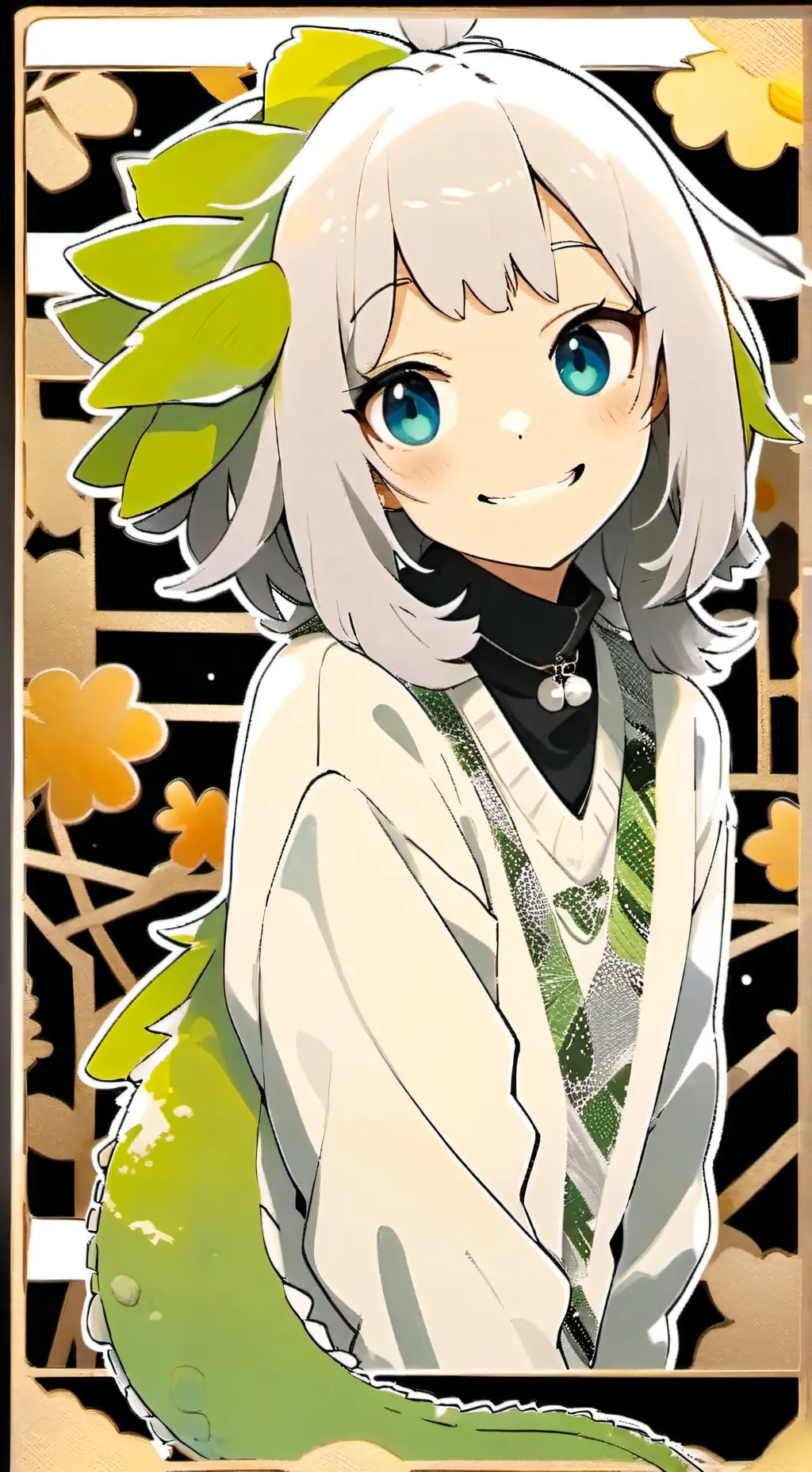 ai character: Chameleon Furby background