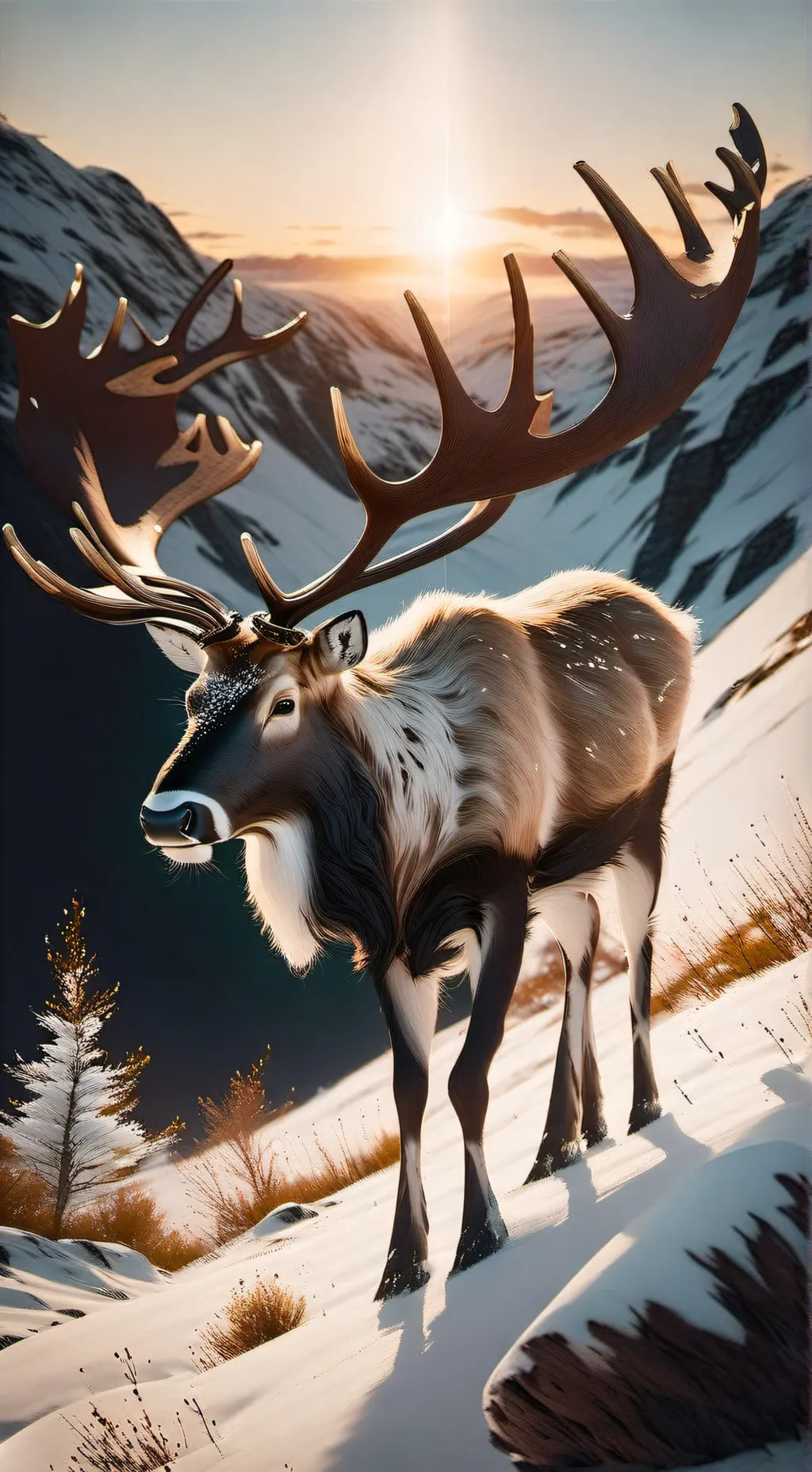 ai character: Reindeer  background