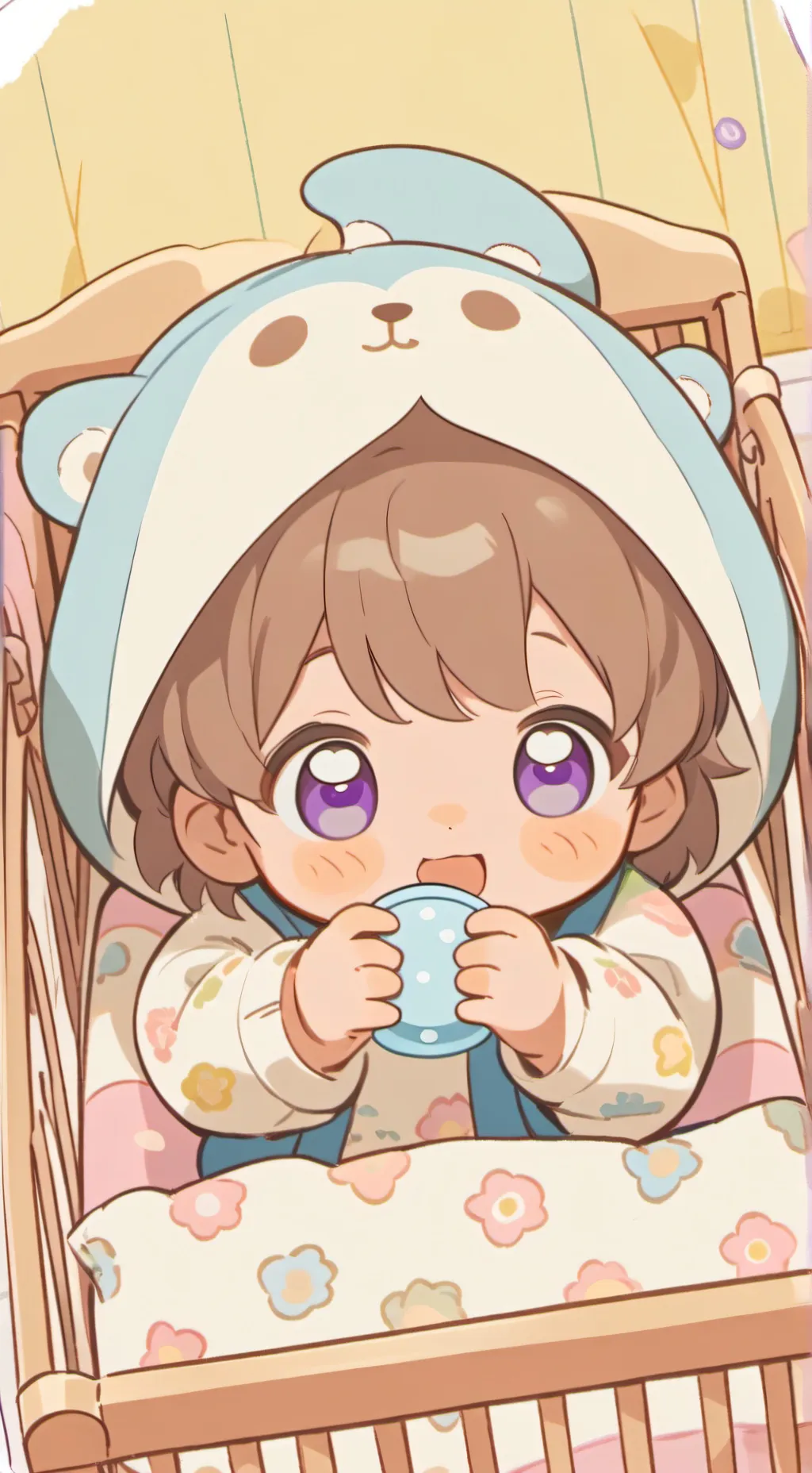 ai character: baby crystal background