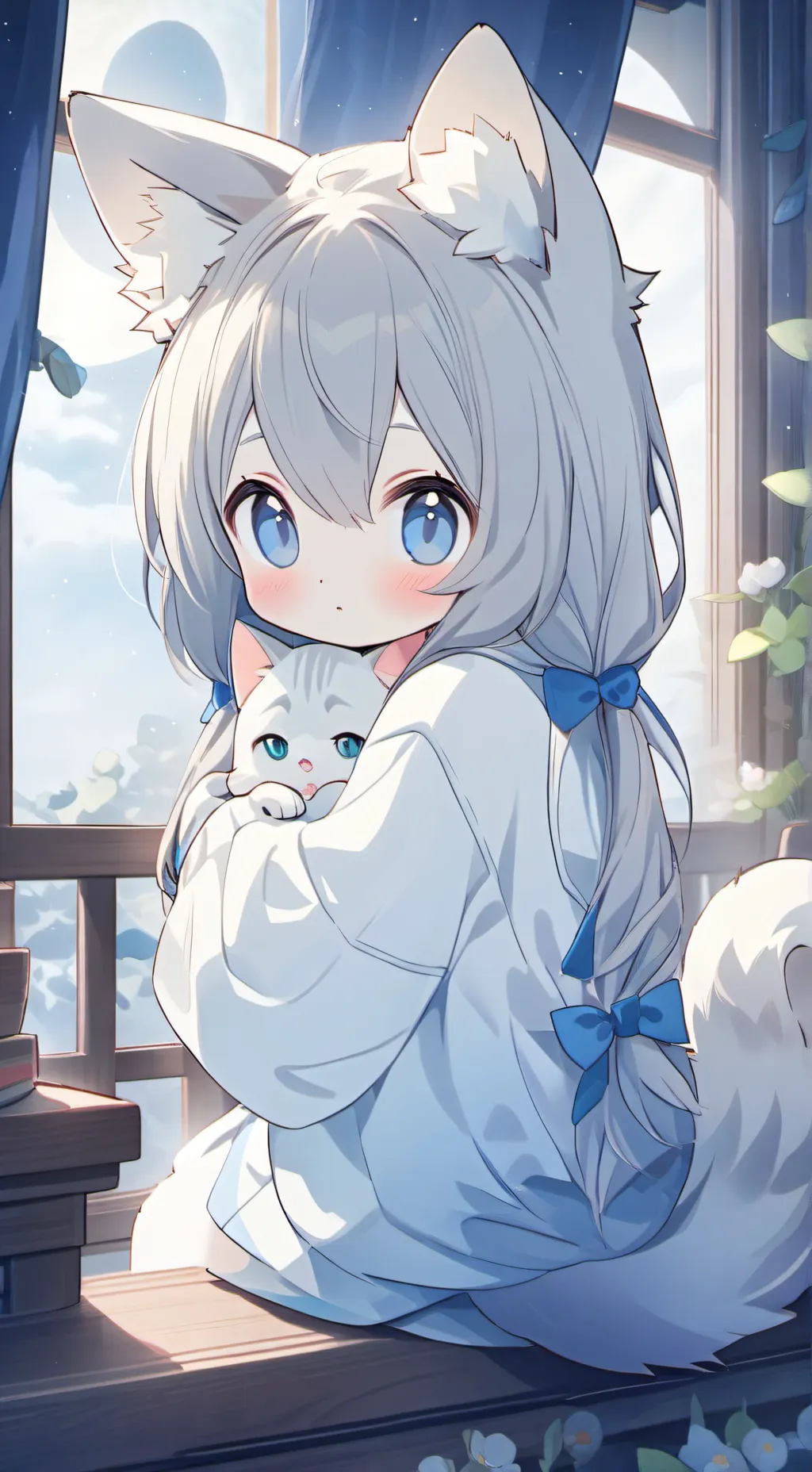 ai character: Chica Gato Kawaii Spirit background