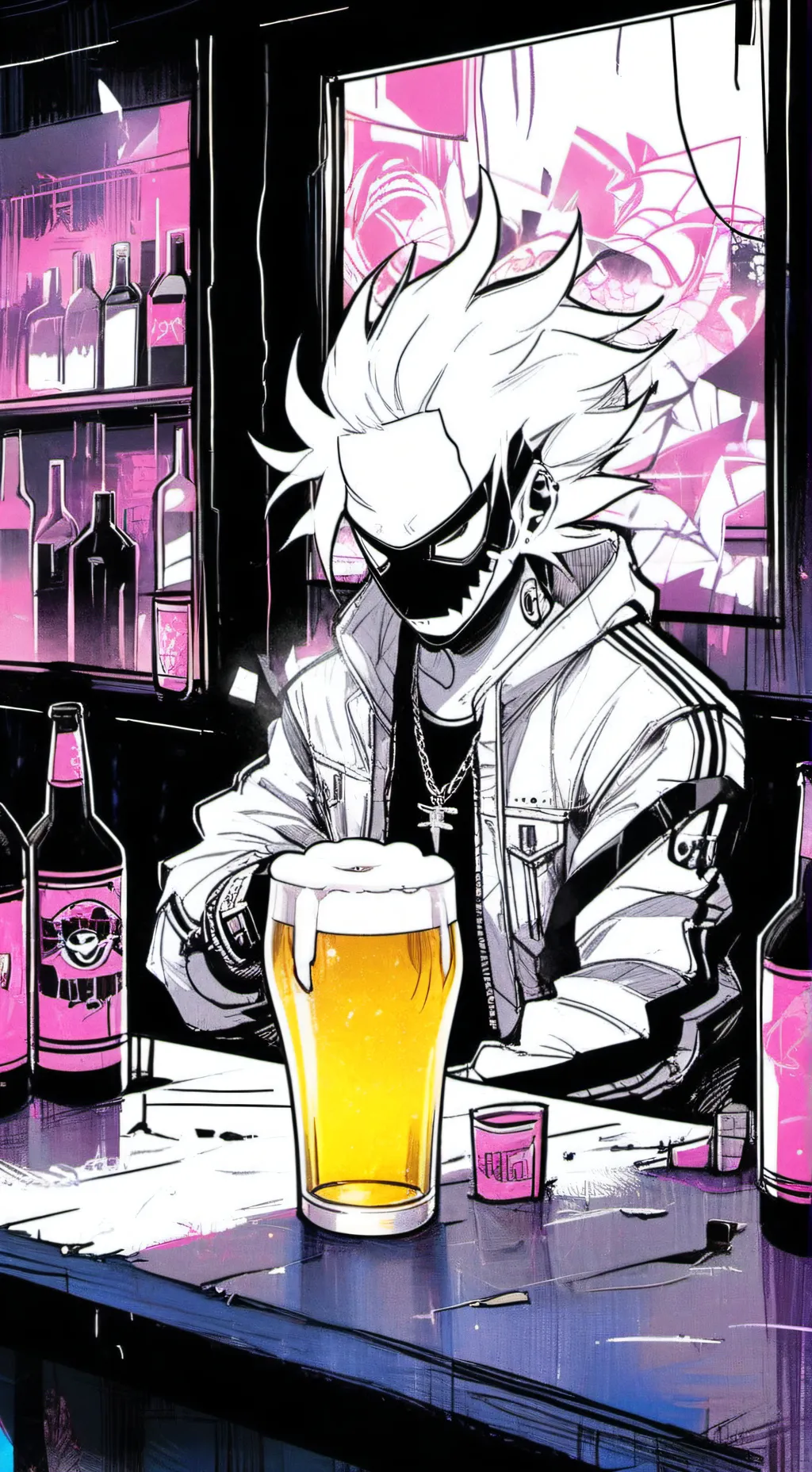 ai character: RICA CERVEZA background