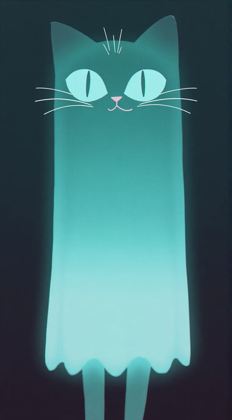 ai character: Ghost cat  background