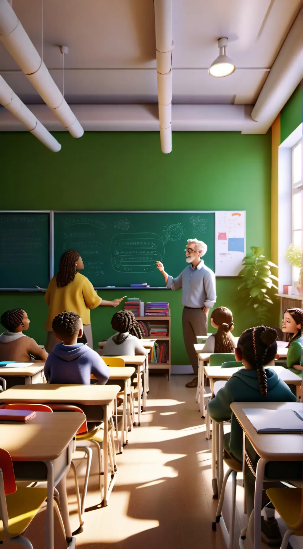 ai character: classroom  background