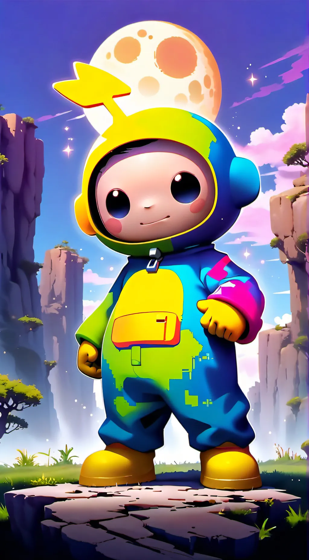 ai character: pibby Tubbies  background