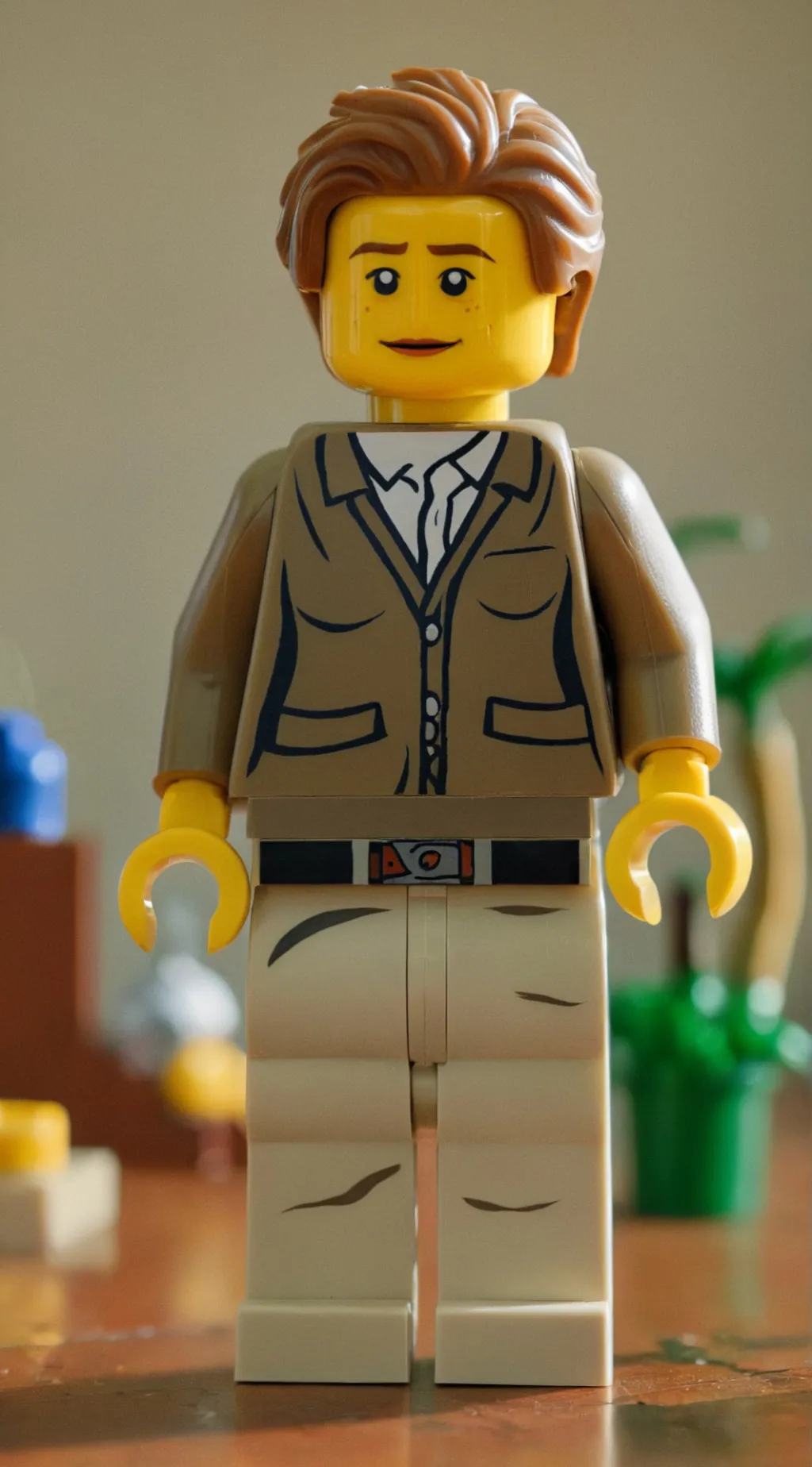ai character: Lego man  background