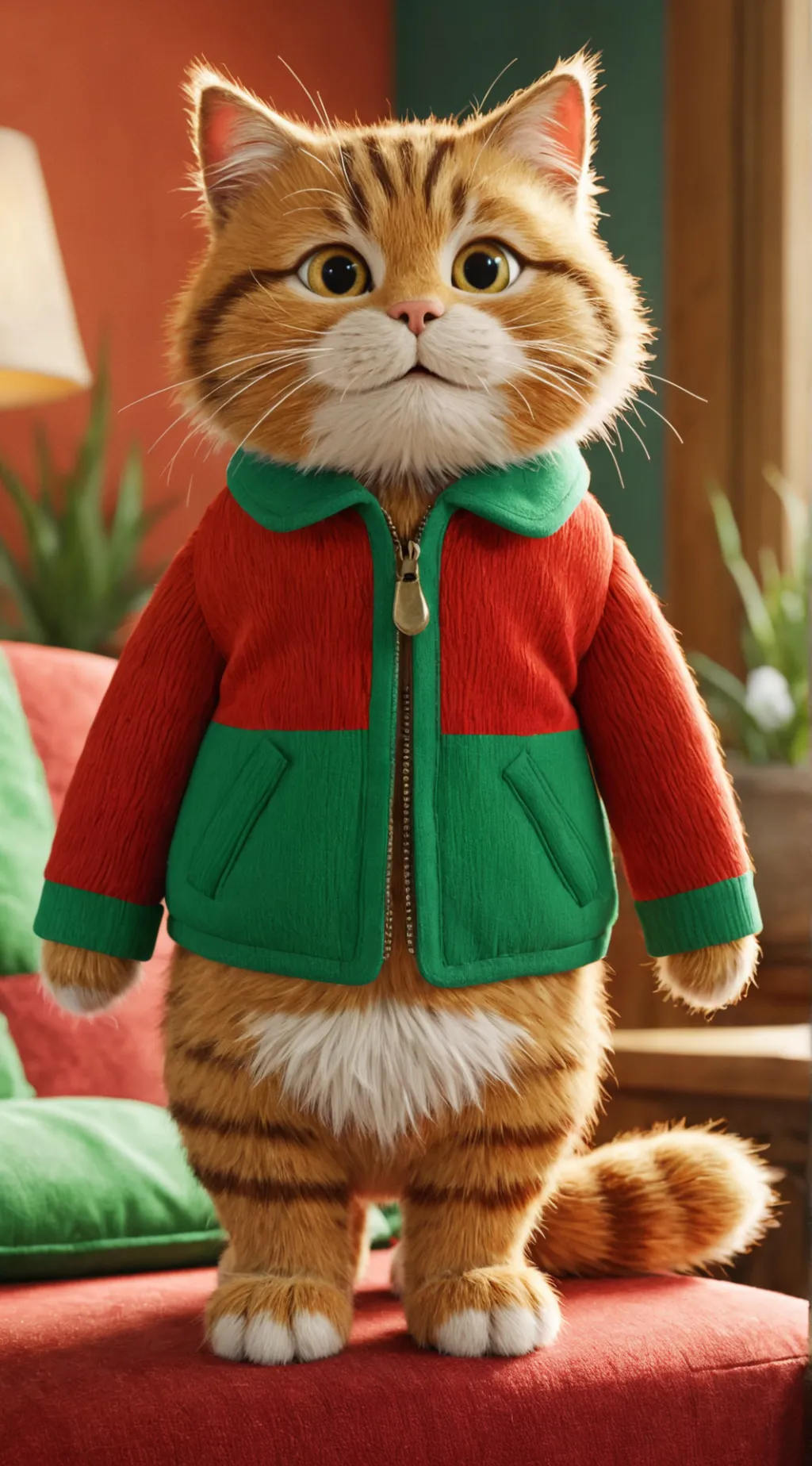 ai character: working cat background