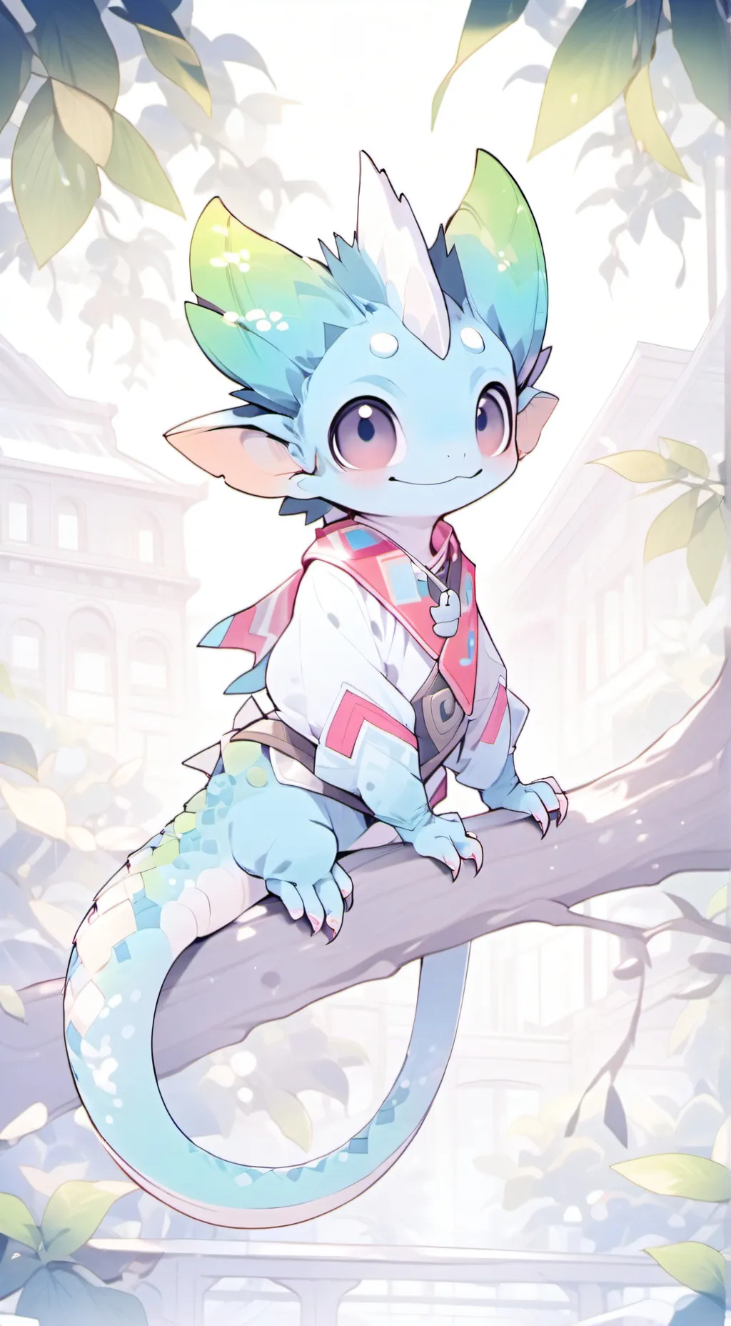 ai character: Chameleon Furry background