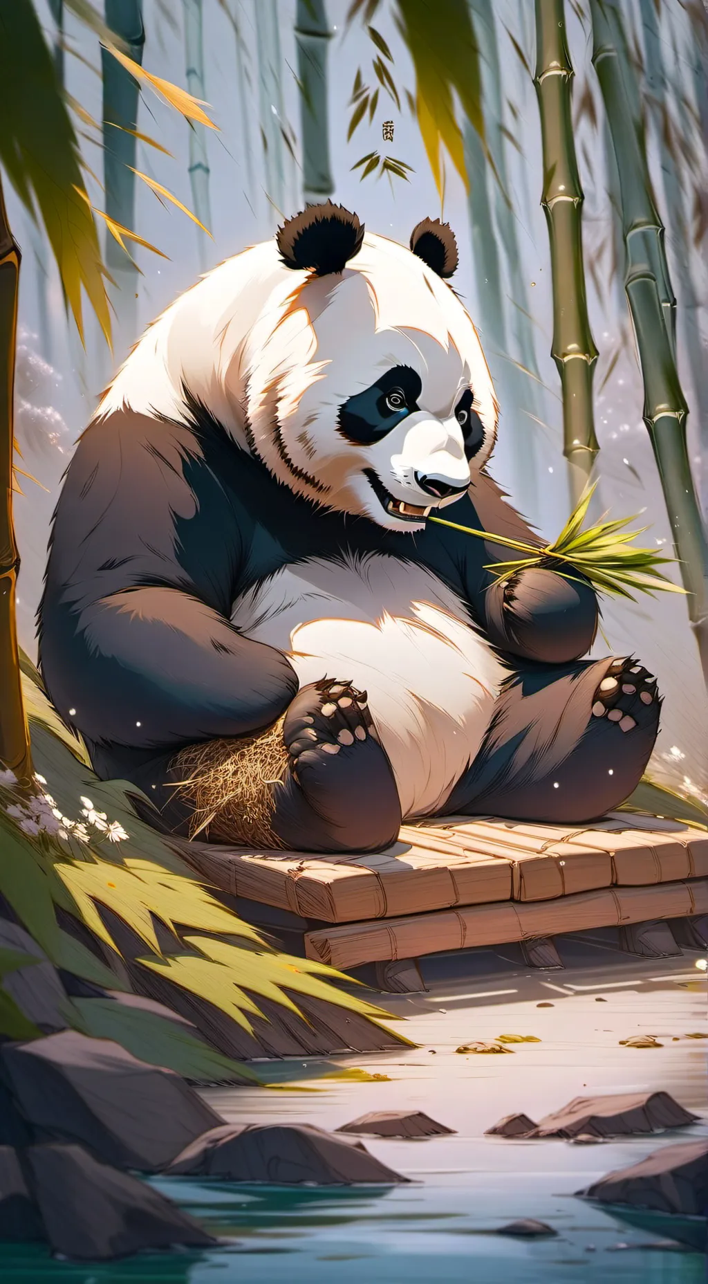 ai character: panda 🙂 background