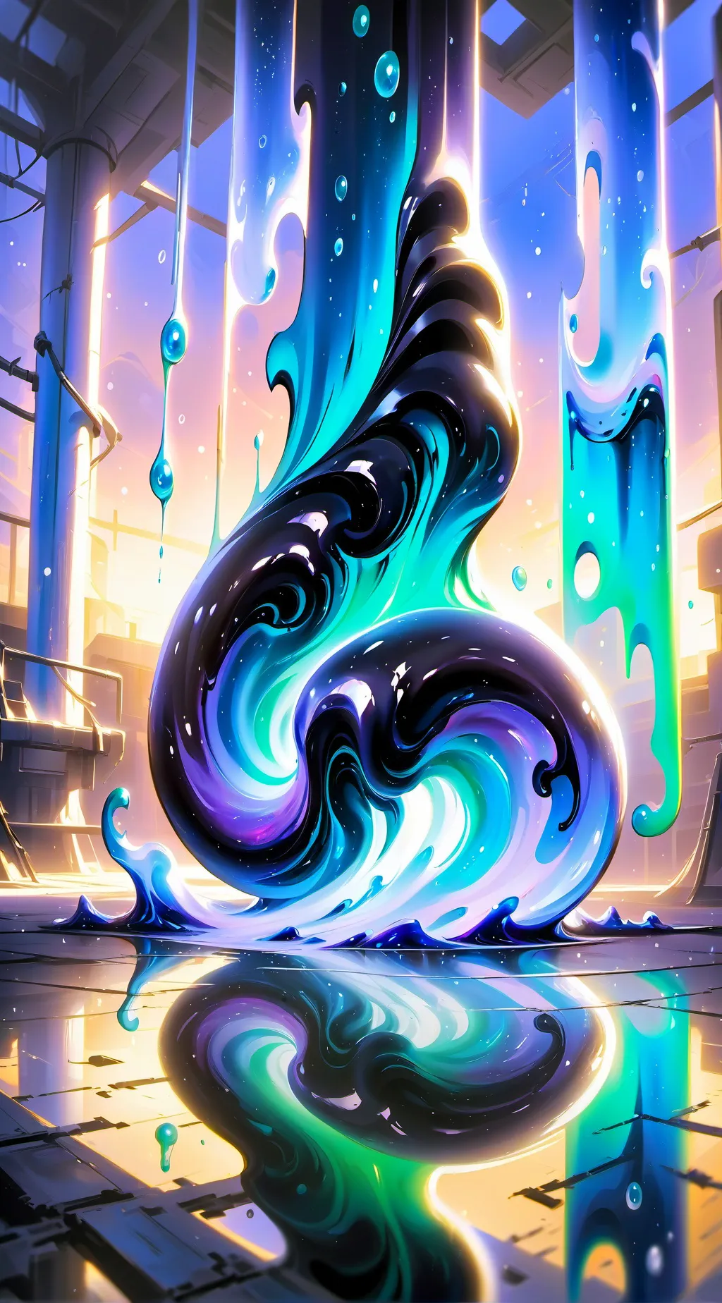 ai character: Black goo background