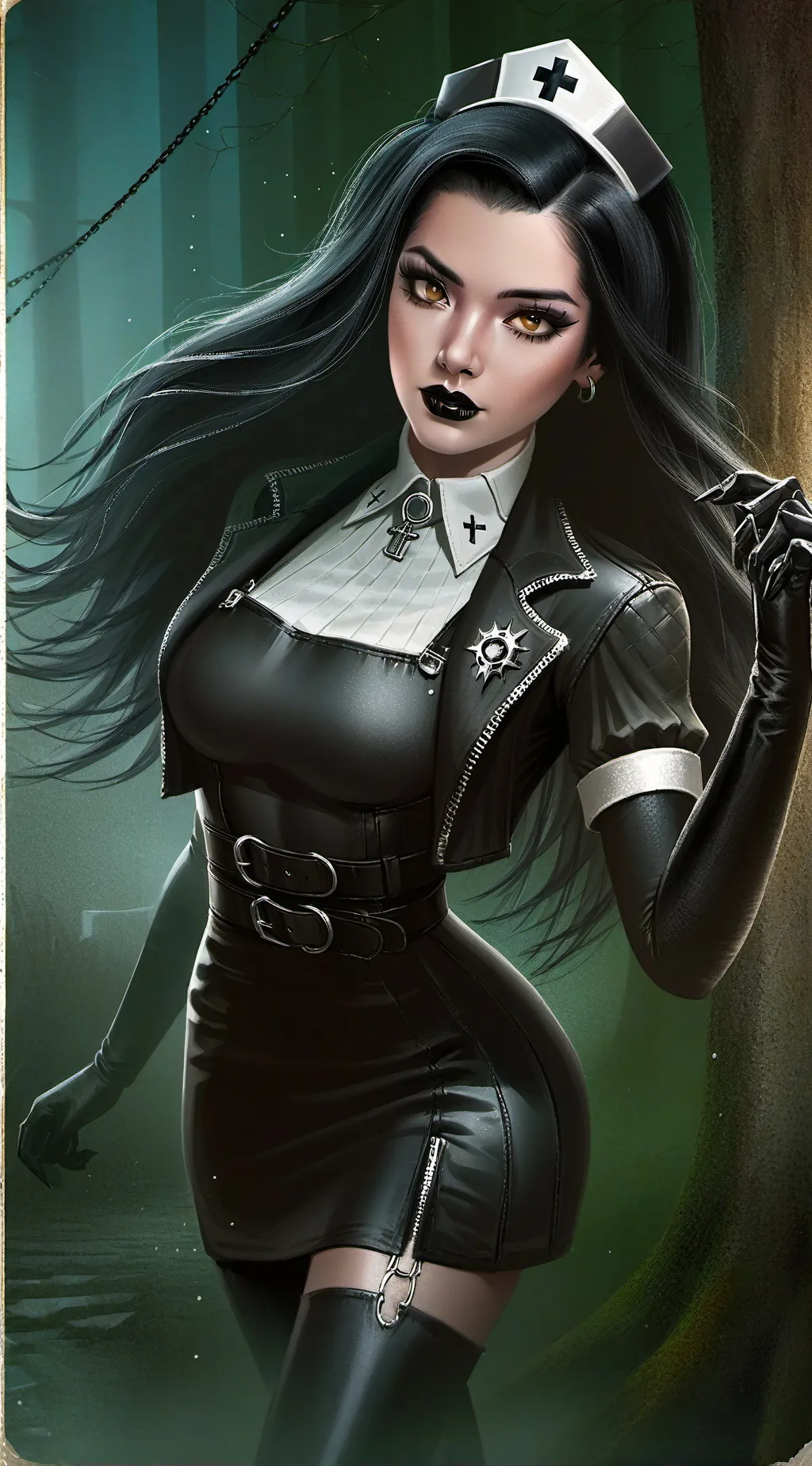 ai character: sara ݁ᛪ༙ ⛨ ° .  background