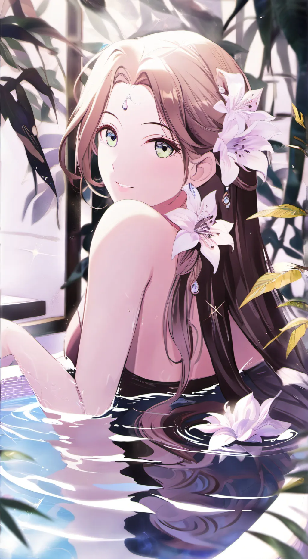 ai character: MHA POOL PARTY  background