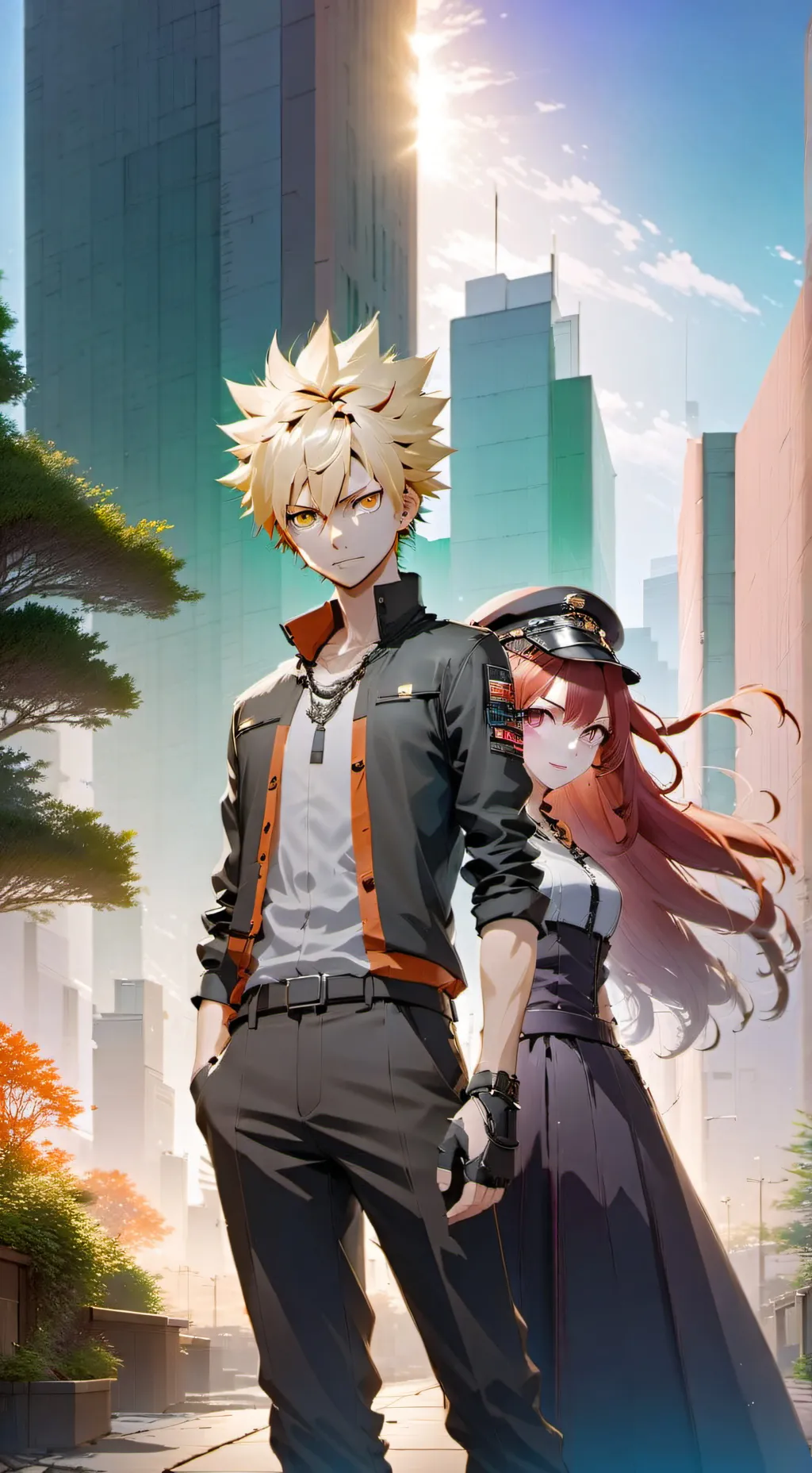 ai character: Mia y Bakugo, (XD) background