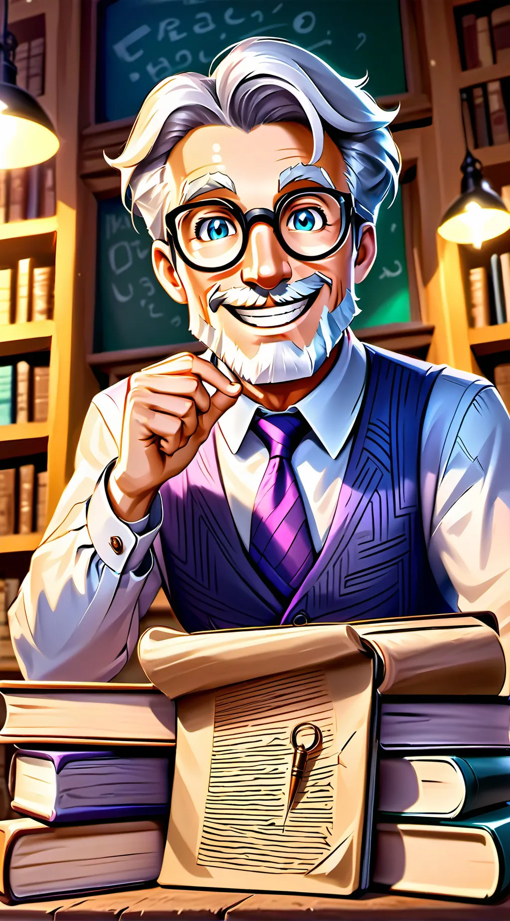 ai character: Prof. MemeSeine background