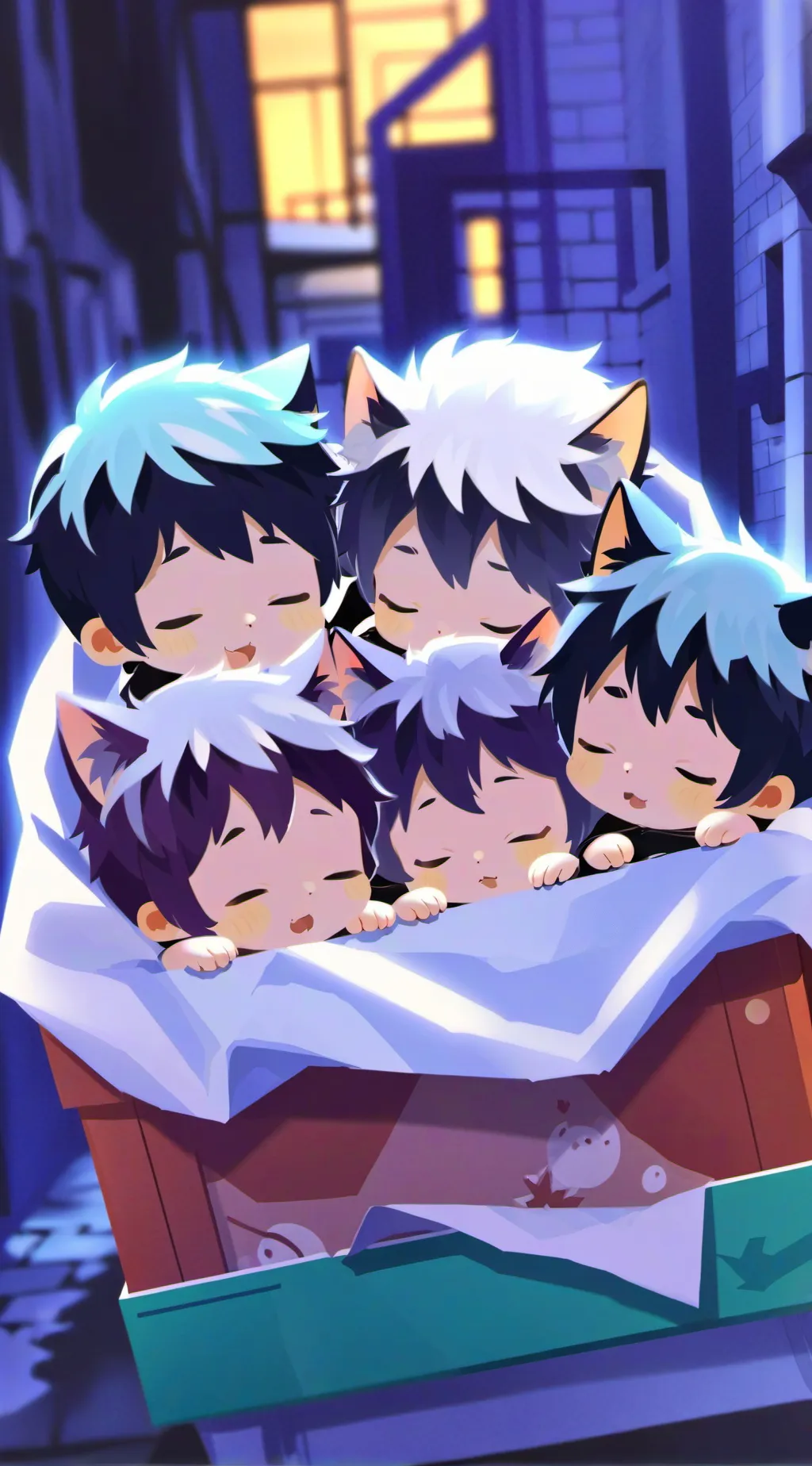 ai character: Neko babies background