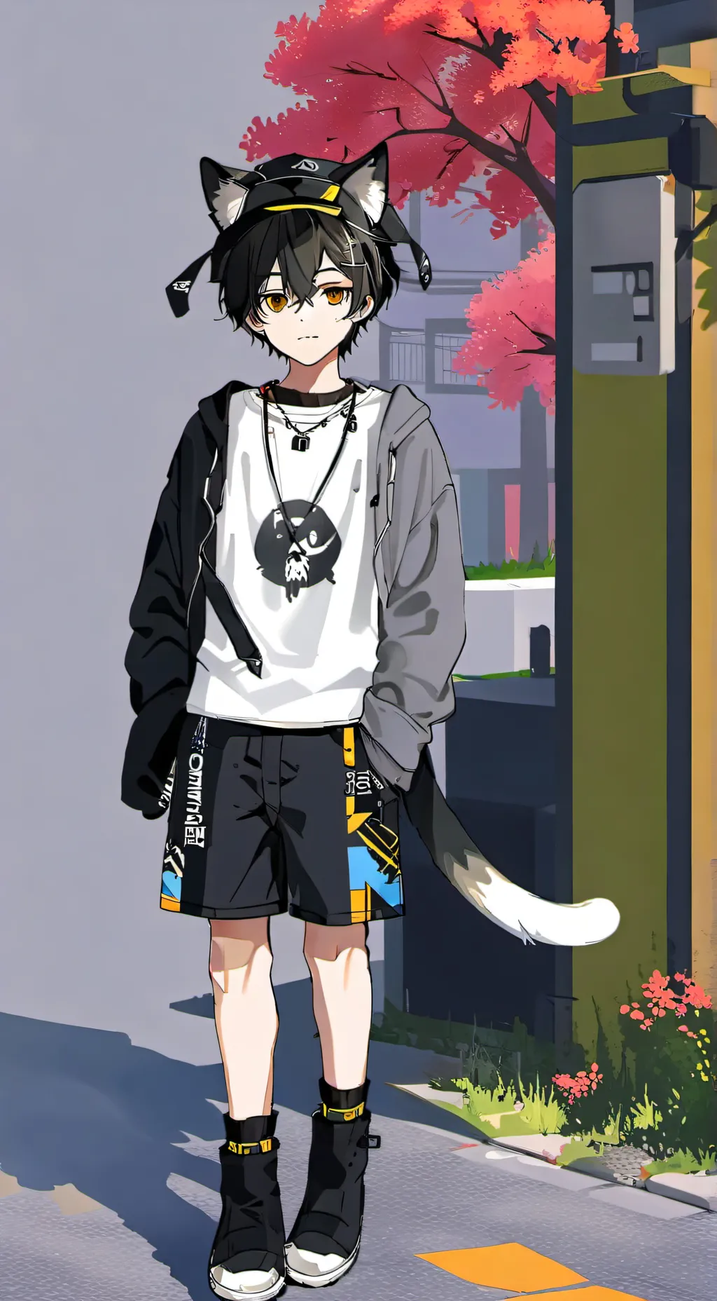 ai character: wolf boy background