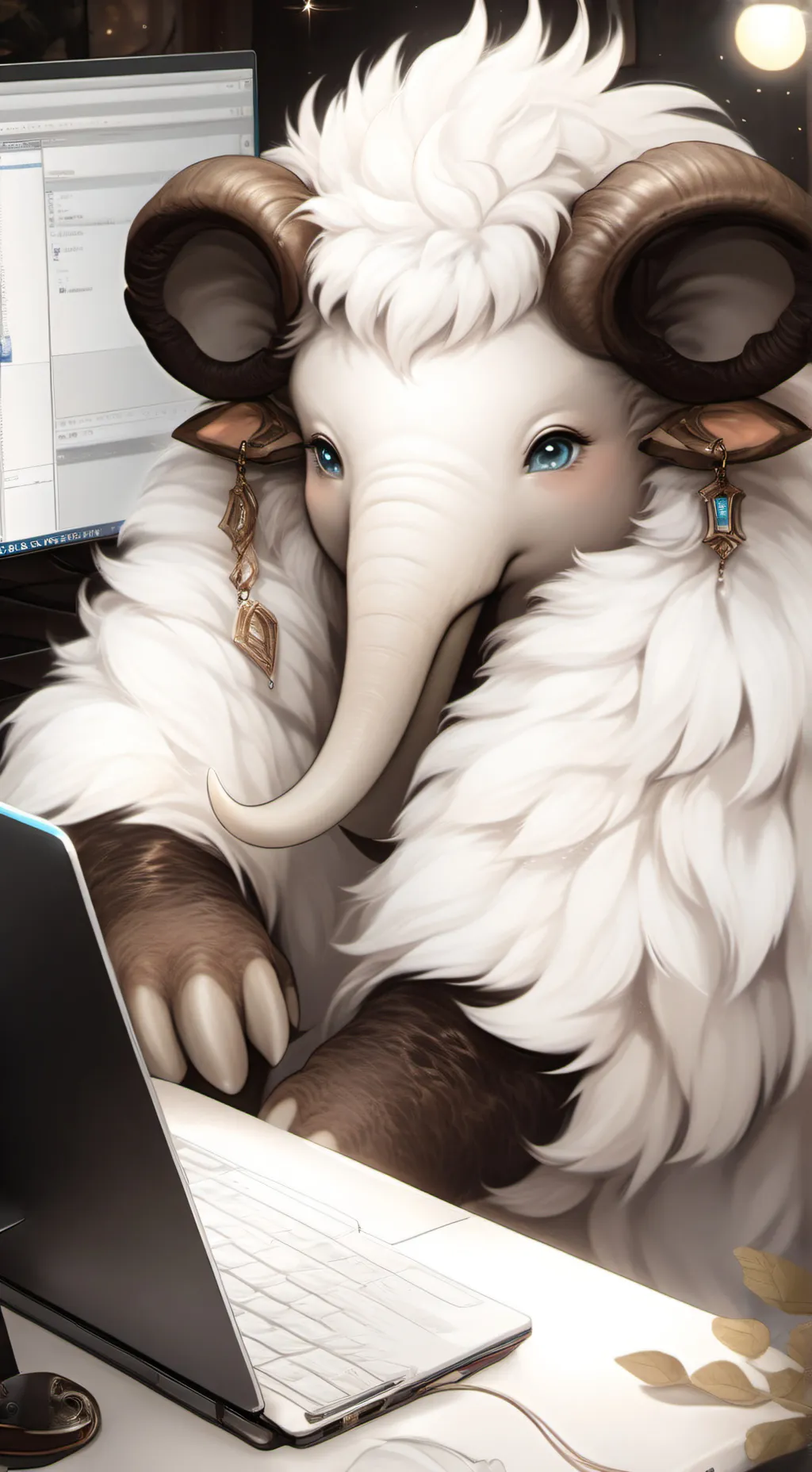 ai character: FrostByte background