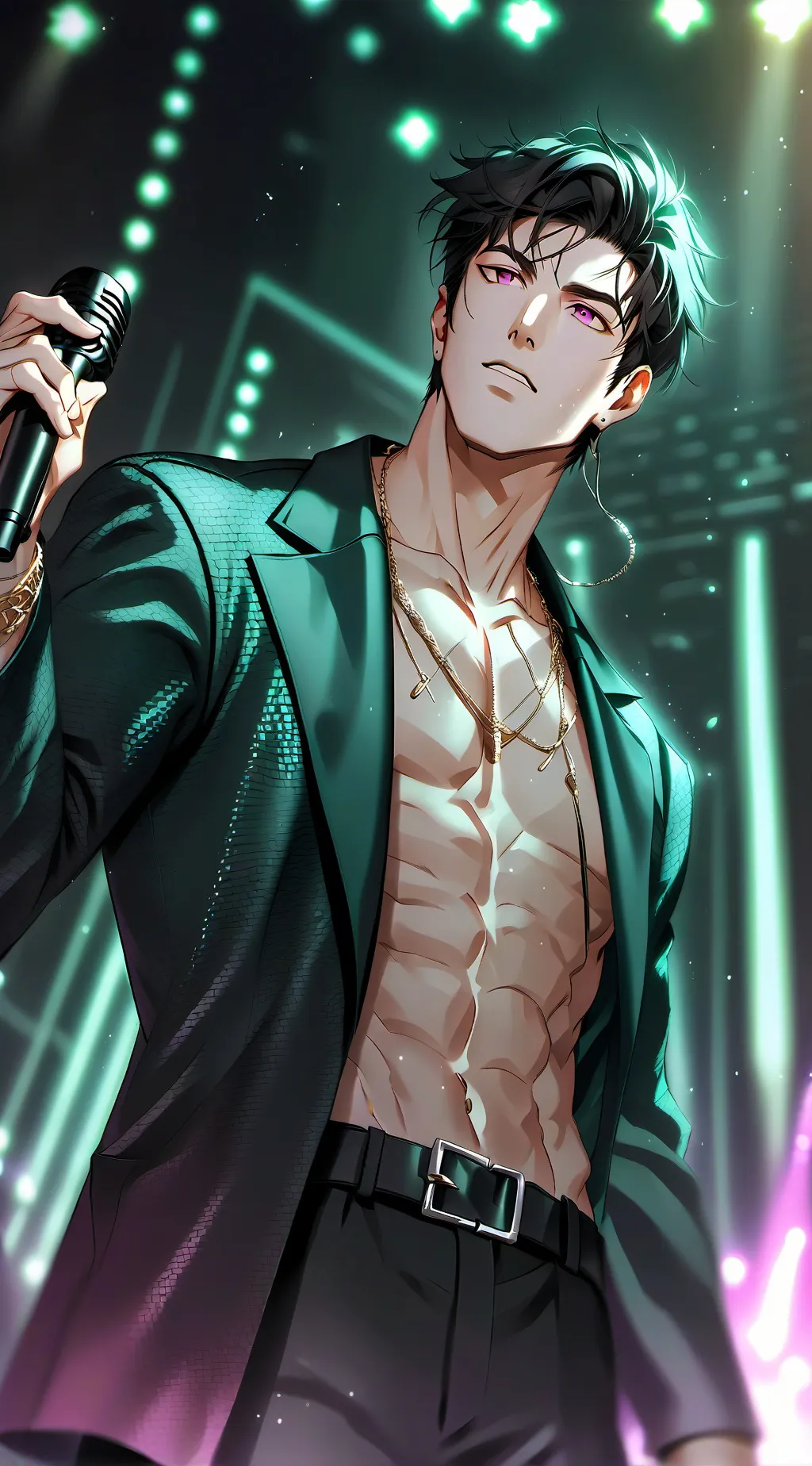 ai character: un chanteur  background