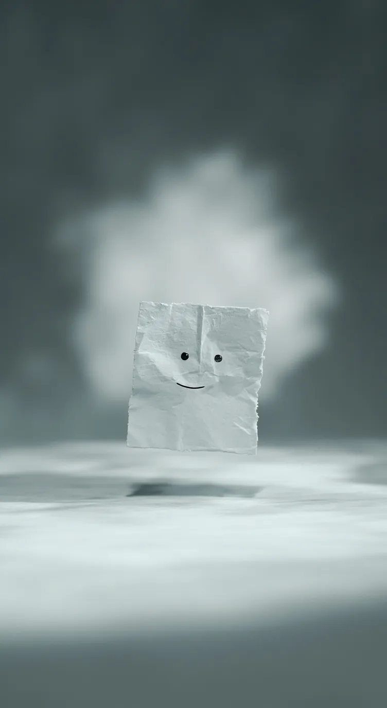 ai character: sentient paper background