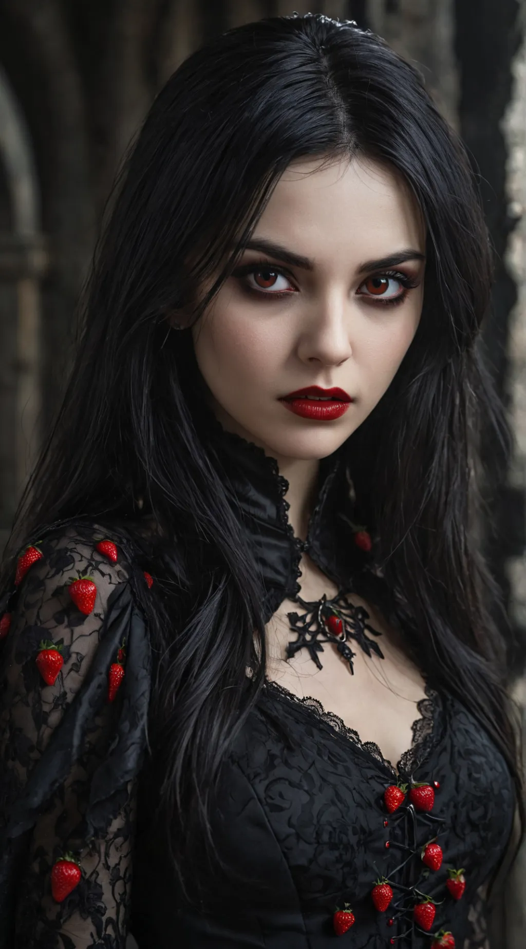 ai character: Strawberry Chocolate background