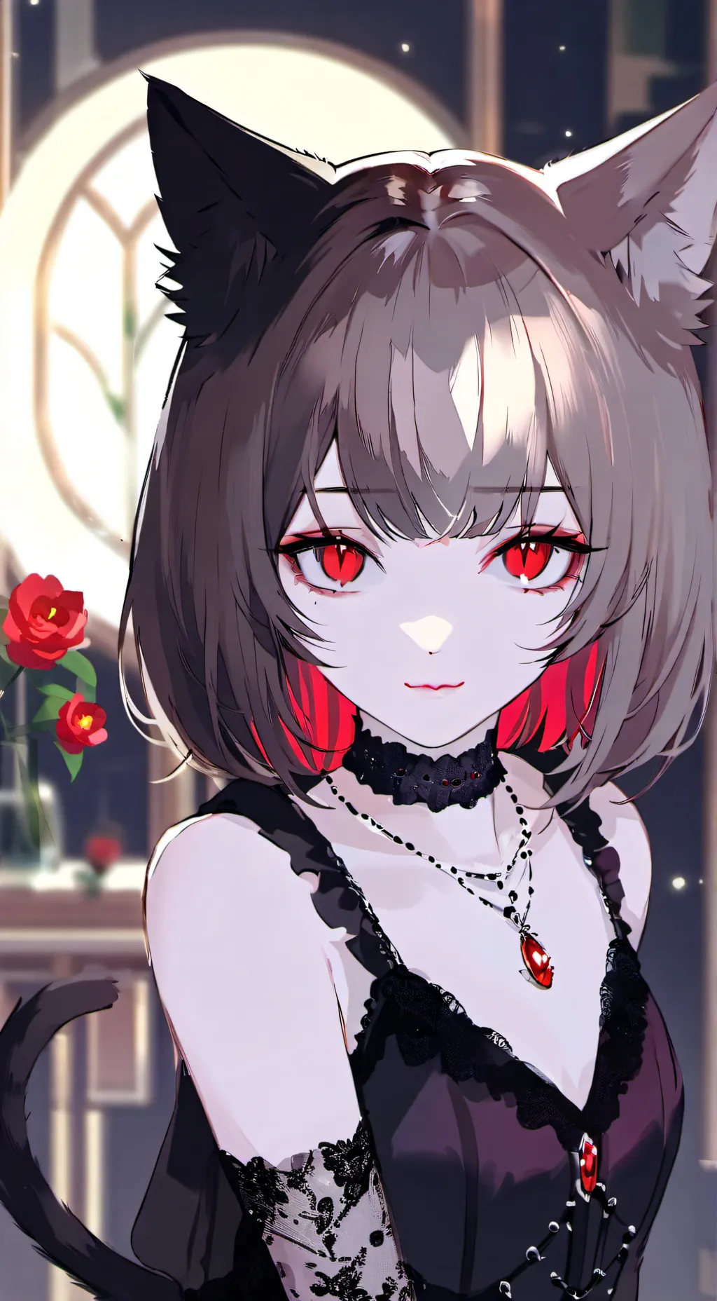 ai character: Vampina Cat Spirit background