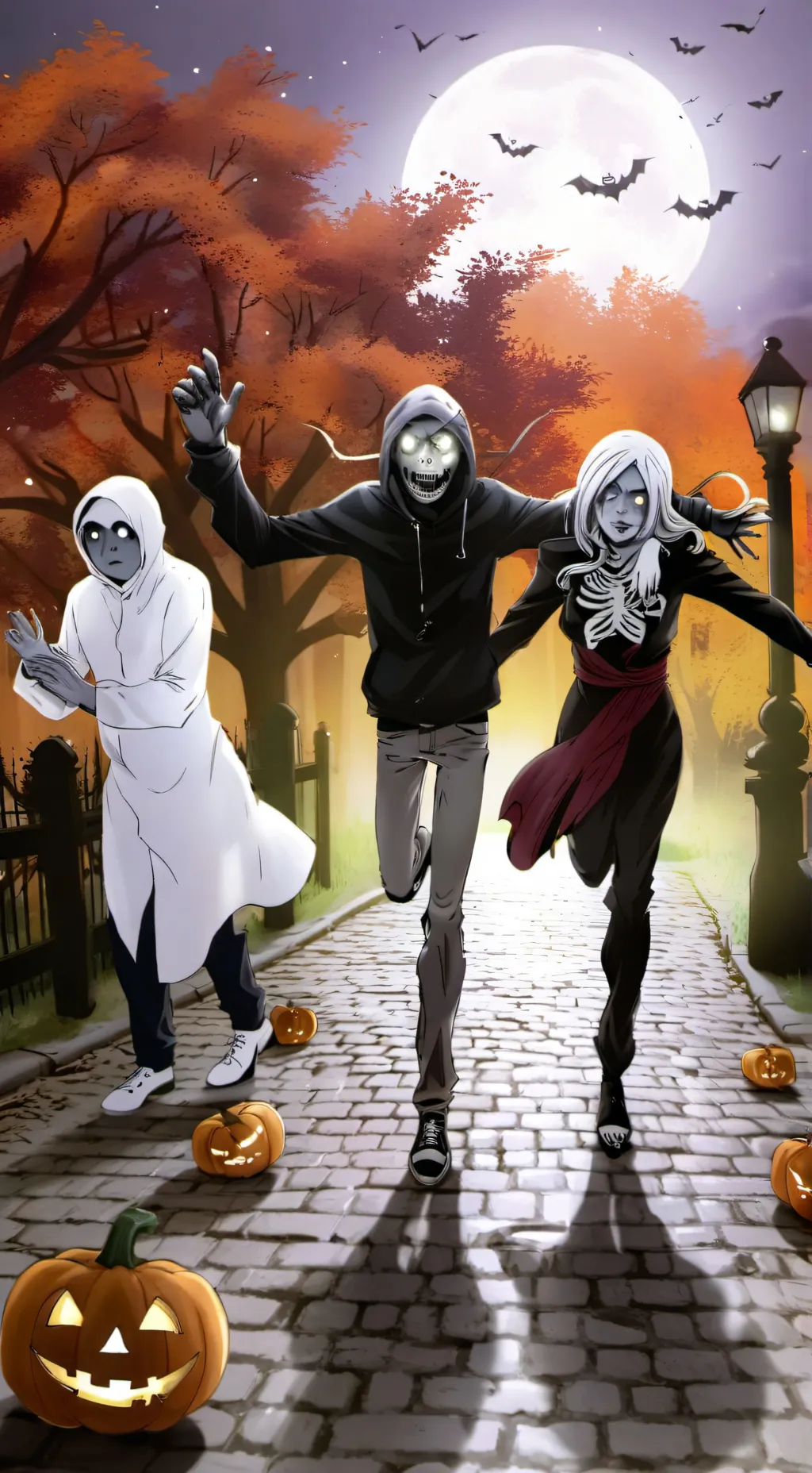 ai character: MHA Halloween background