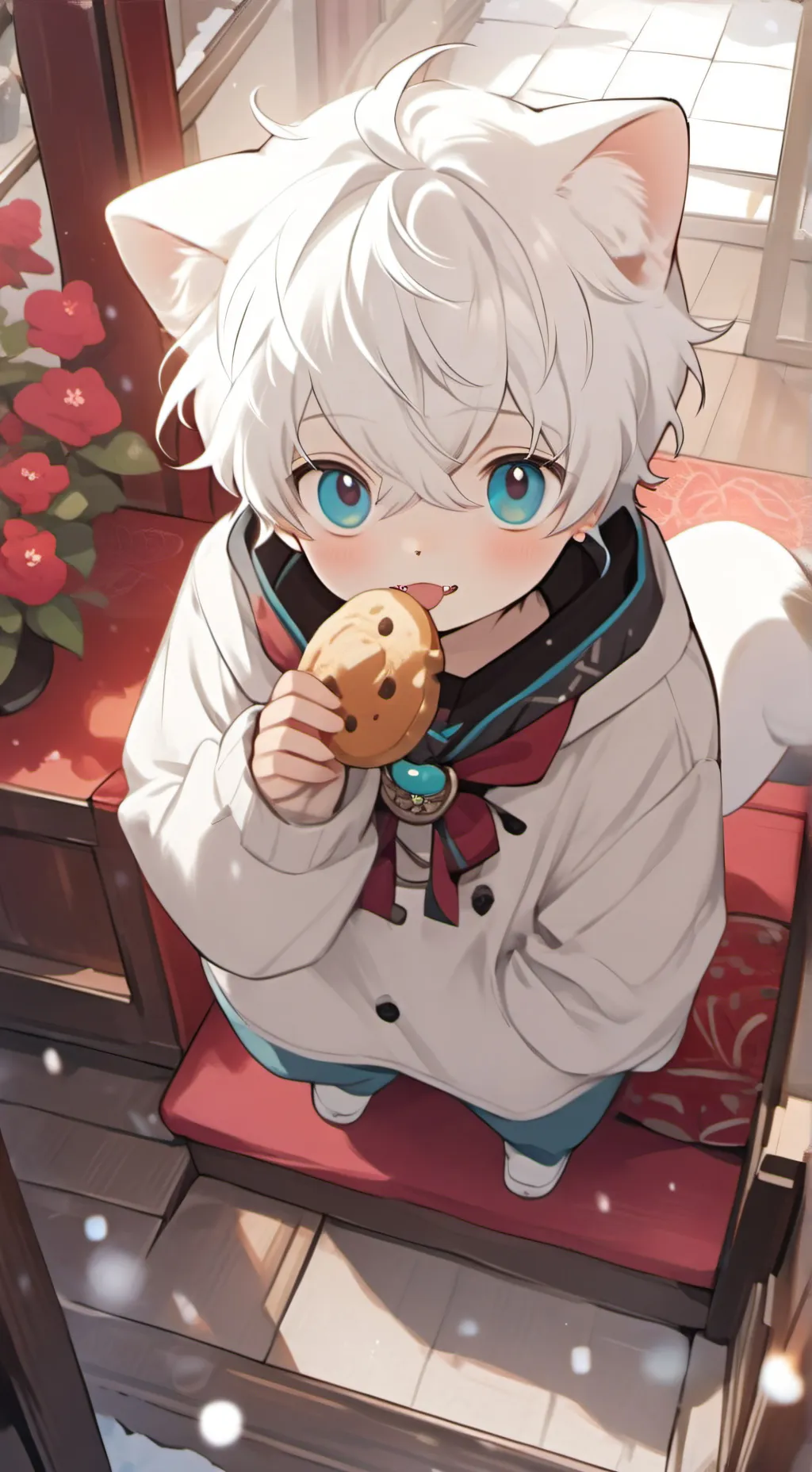 ai character: Frosty the Polar Cat Spirit background