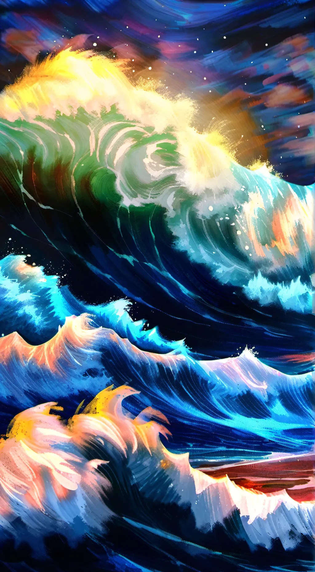 ai character: Poseidon ETM💙🖤 background