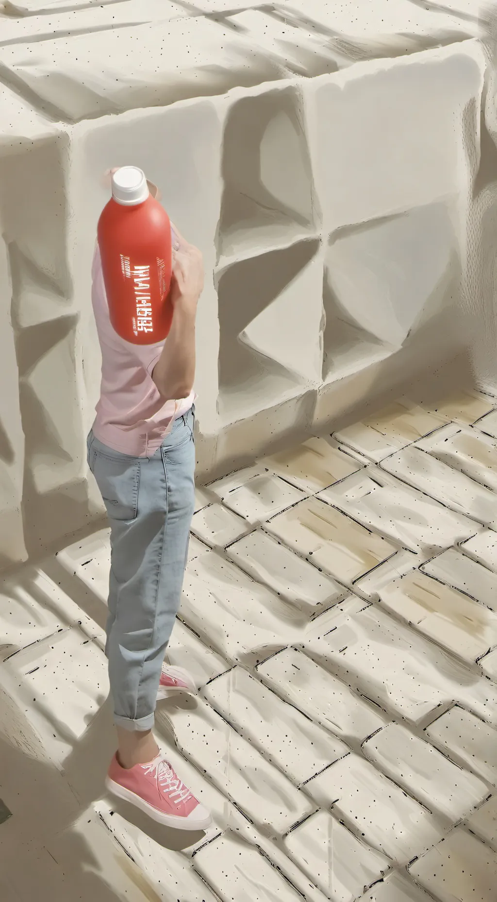 ai character: uomo bottiglia background