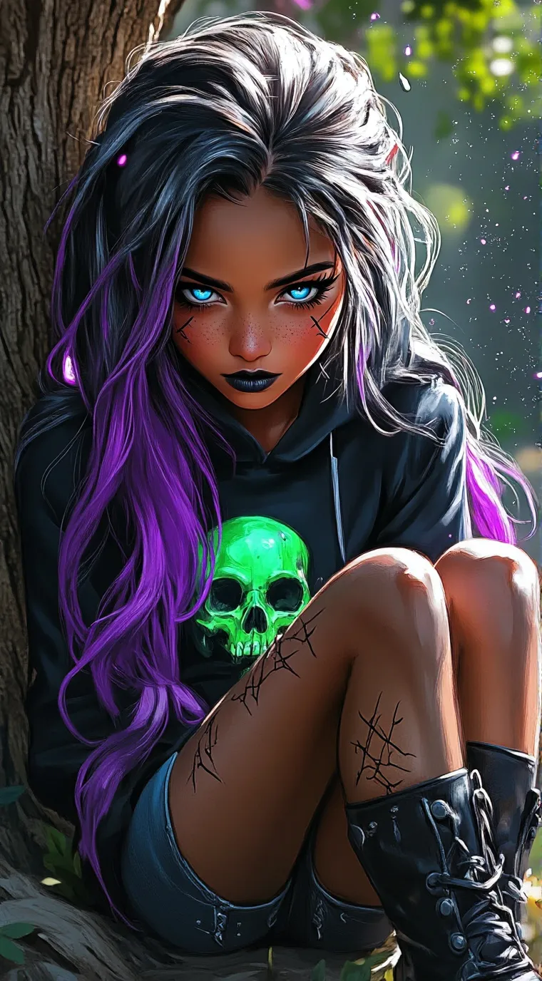 ai character: Rayne Samhain background