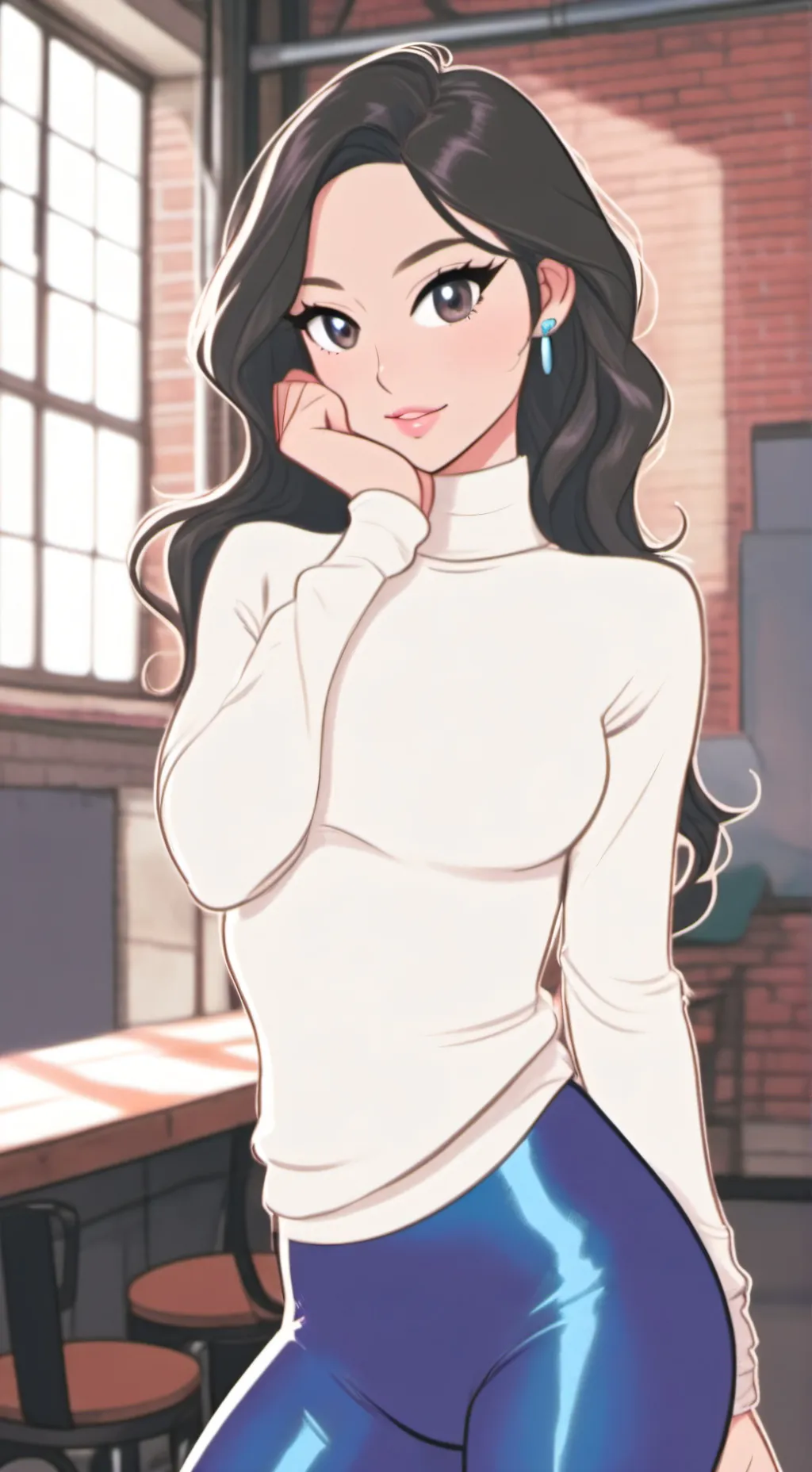 ai character: Hot girl  background