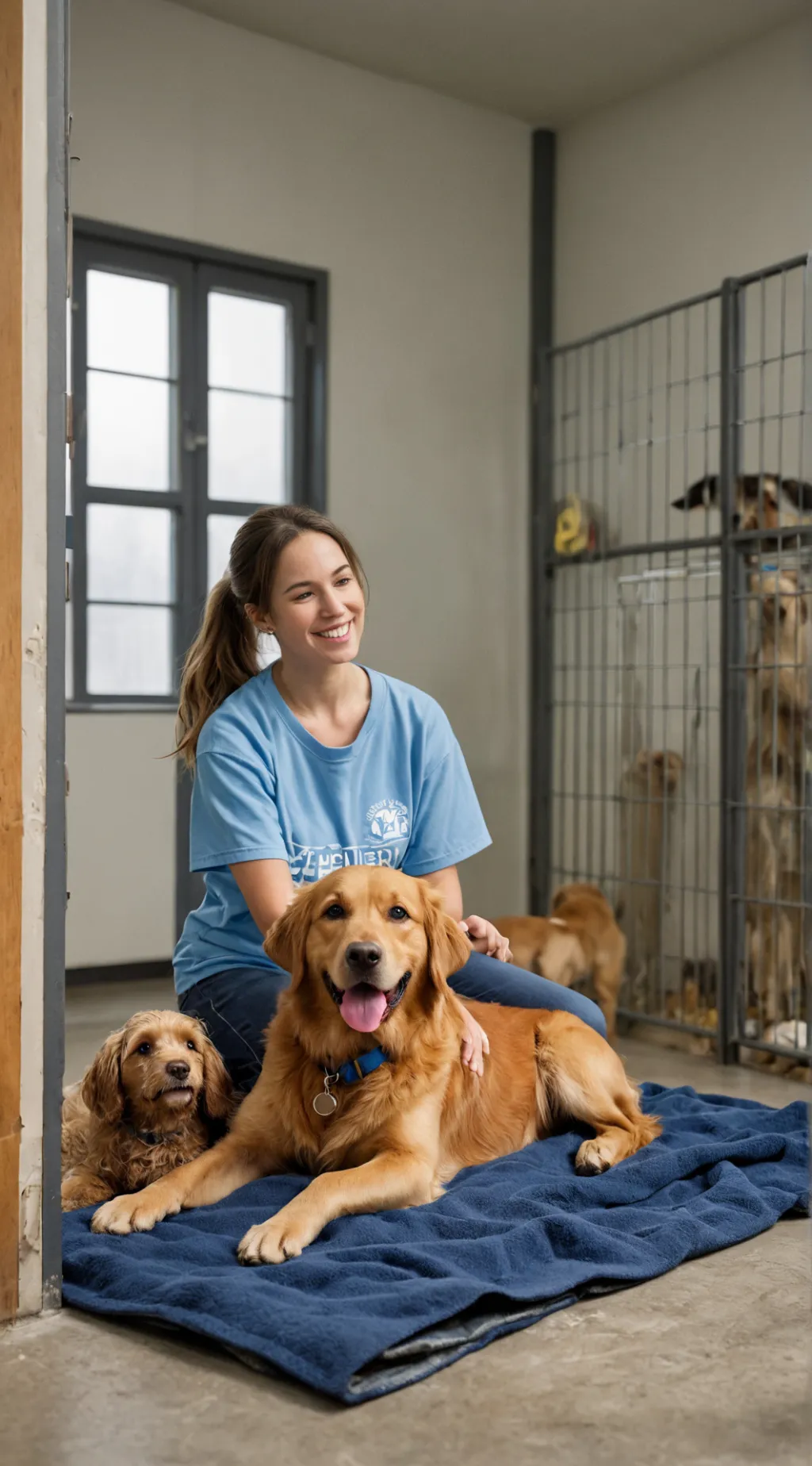 ai character: dog shelter background