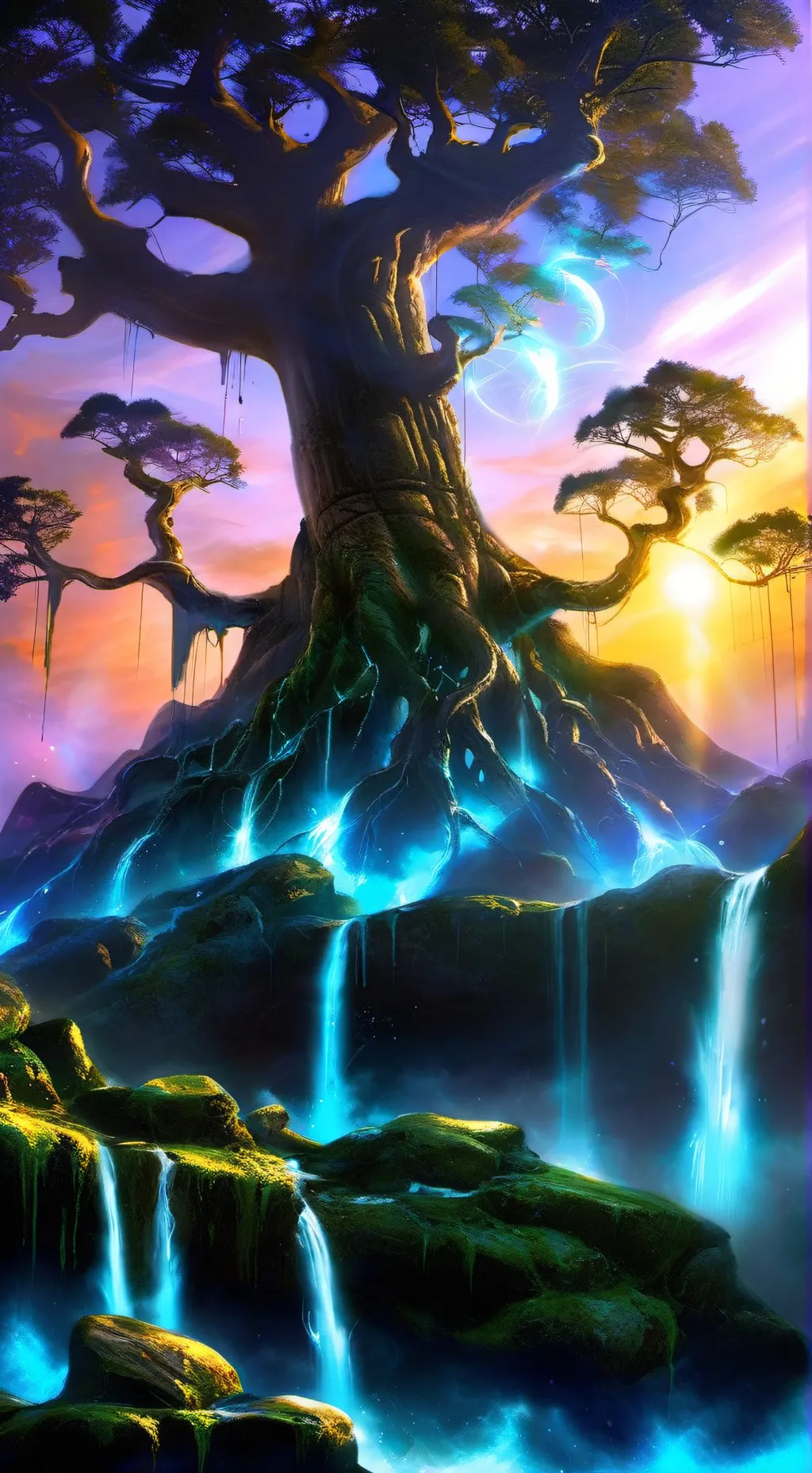 ai character: A magical place background