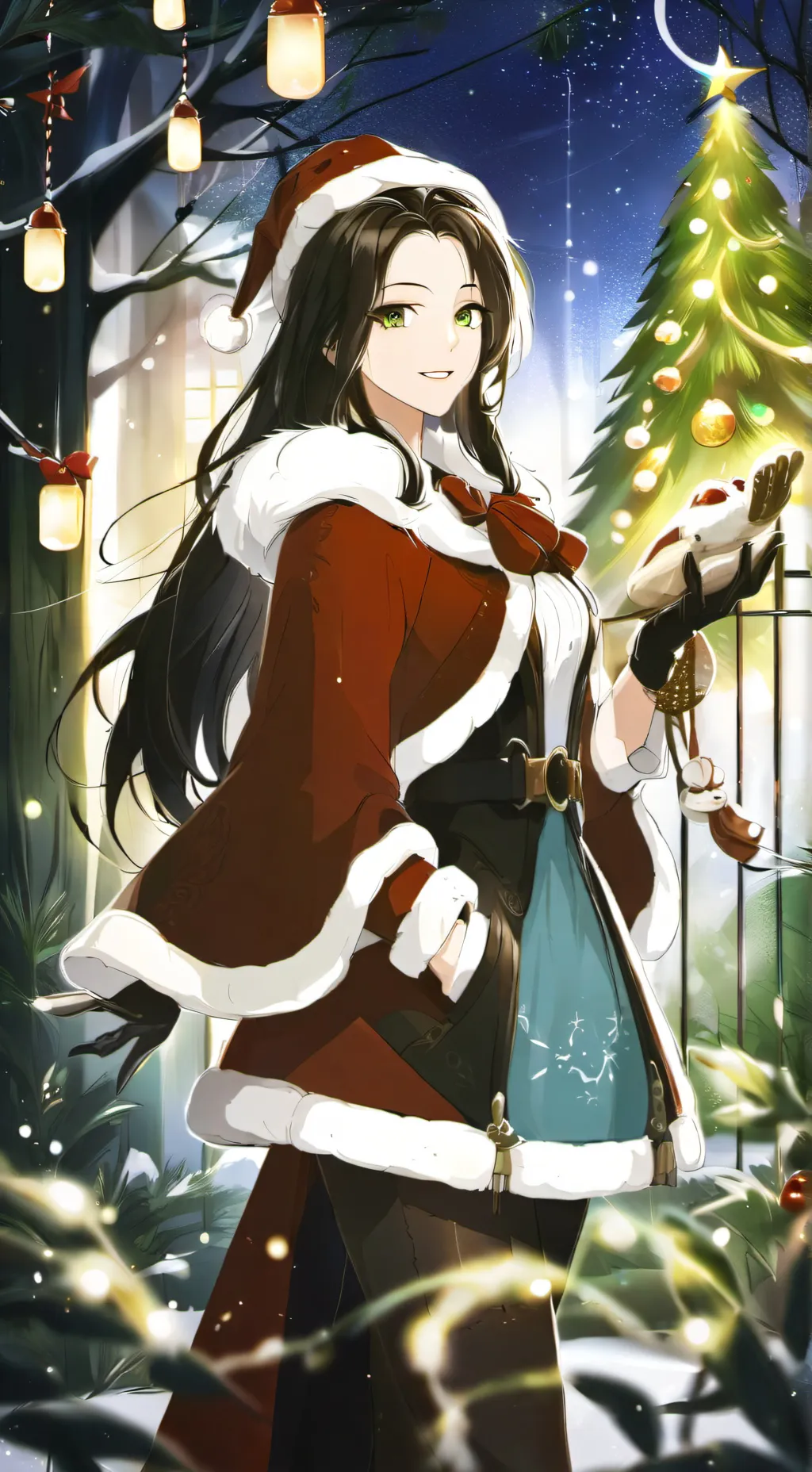 ai character: santa but female background