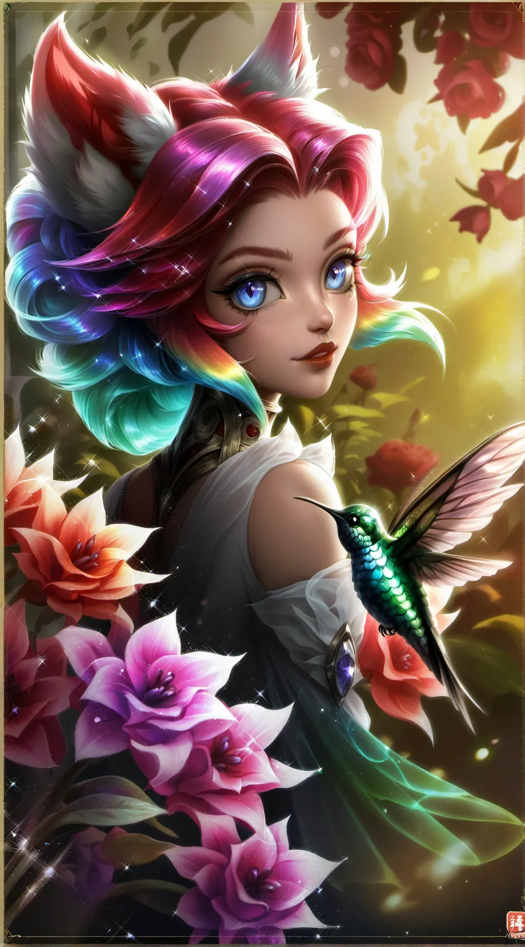 ai character: Iridescent Whiskers background