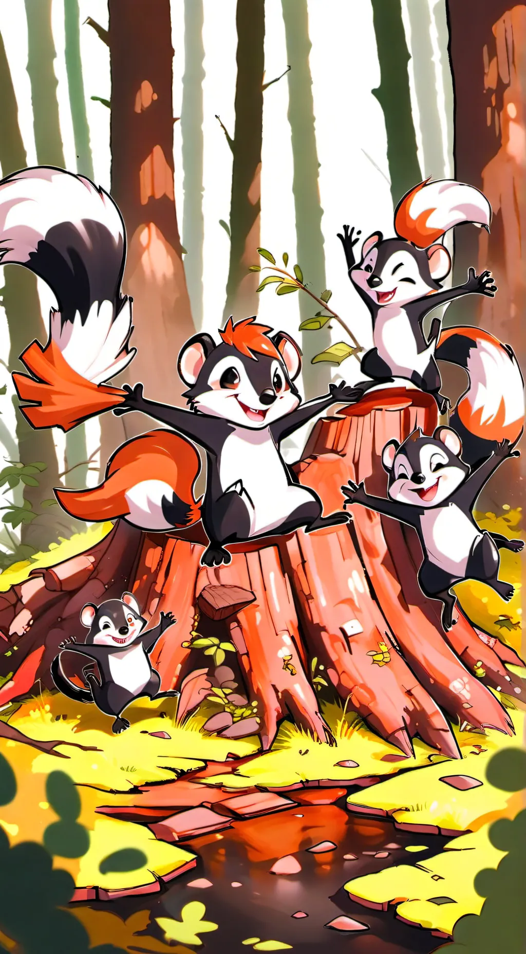 ai character: Skunks that hate u background