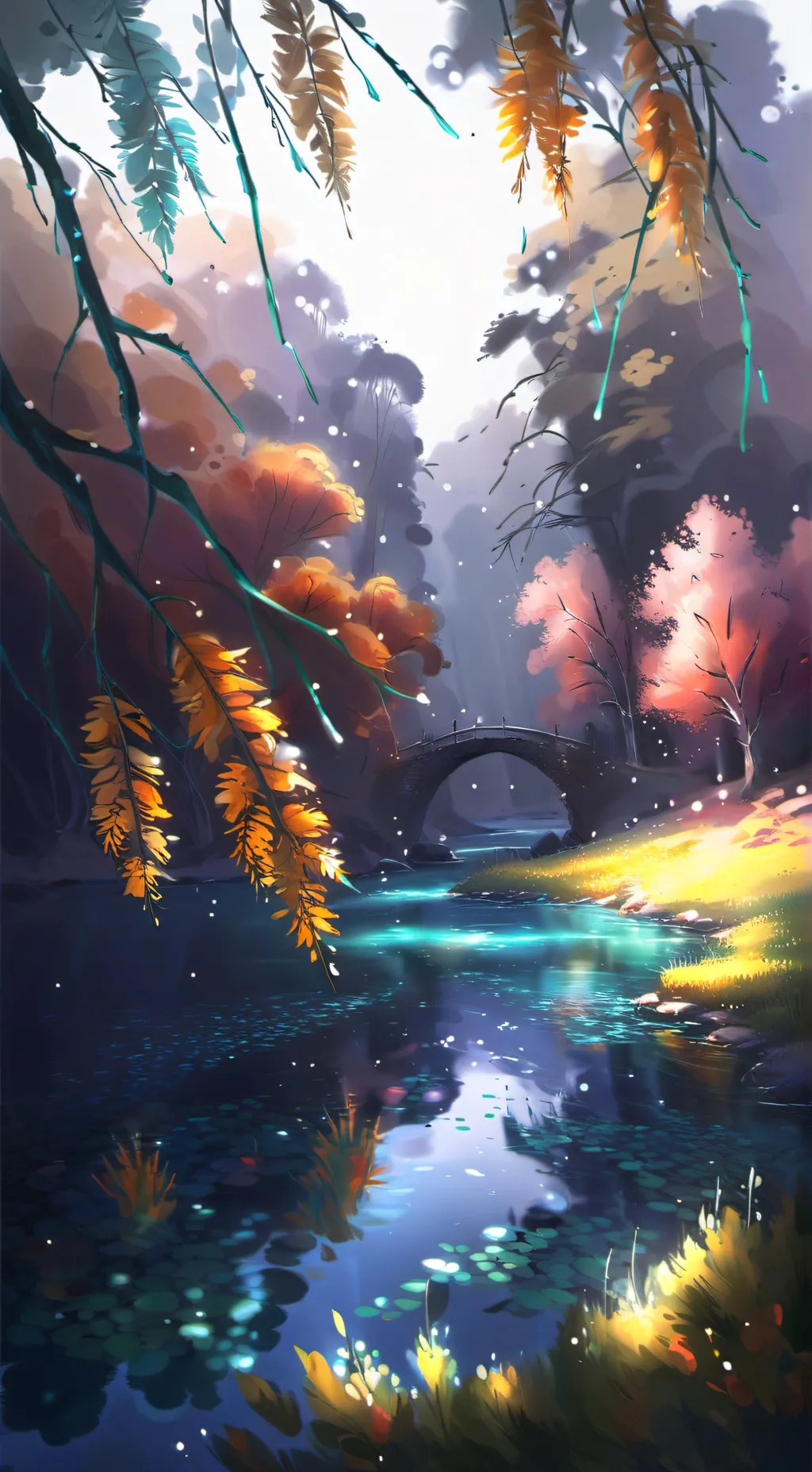 ai character: enchanting forest background