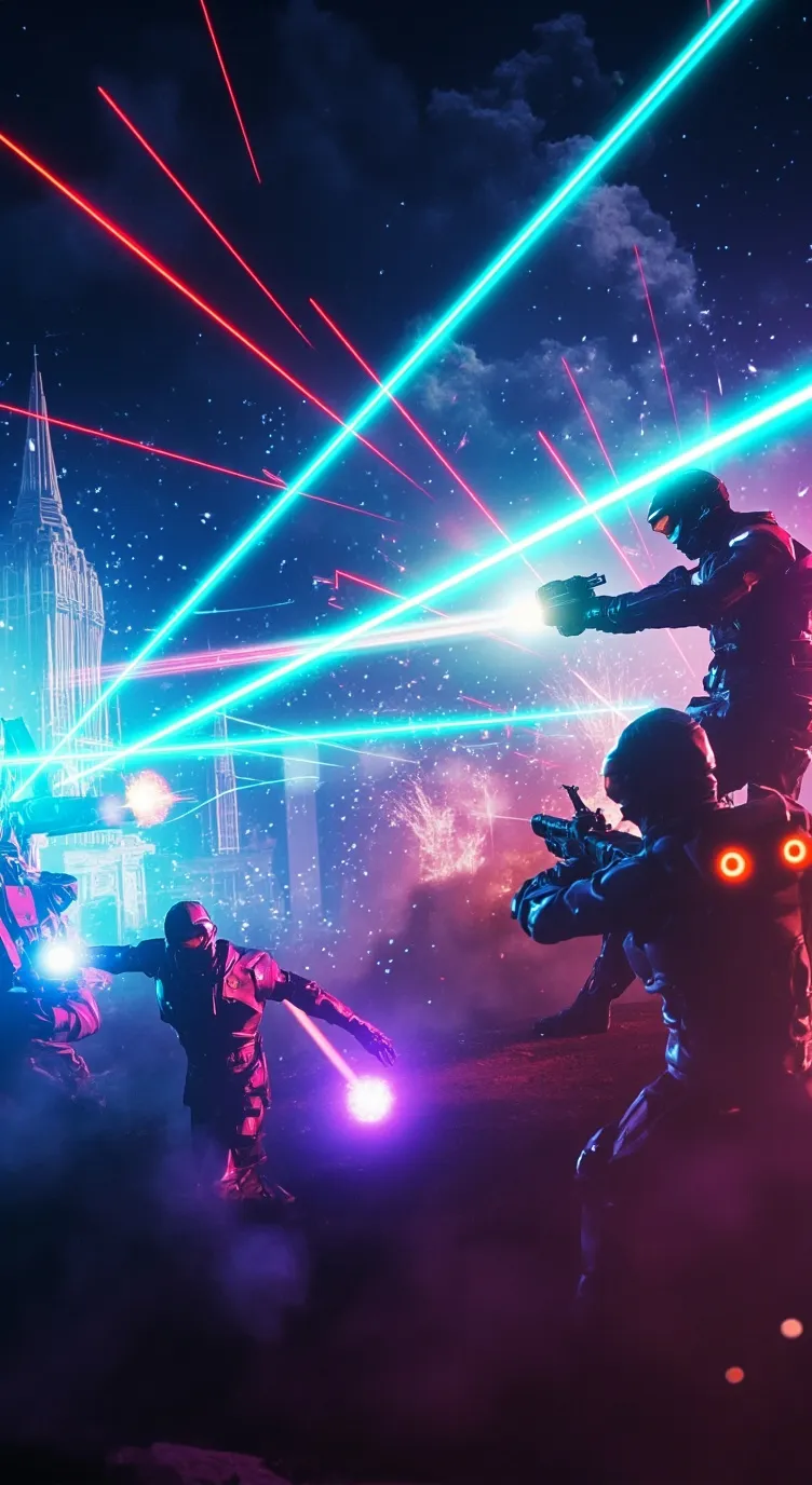 ai character: Fpe laser game background