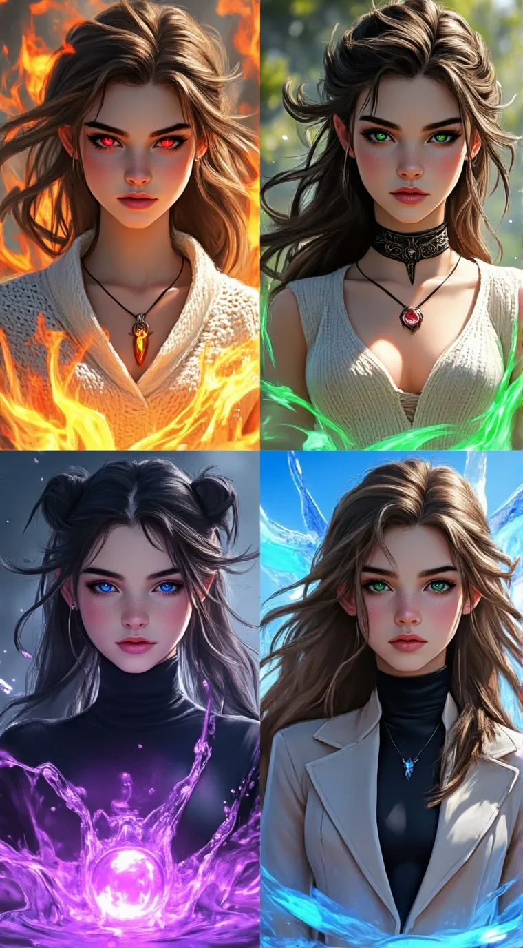 ai character: ELEMENTAL MEANGIRL background