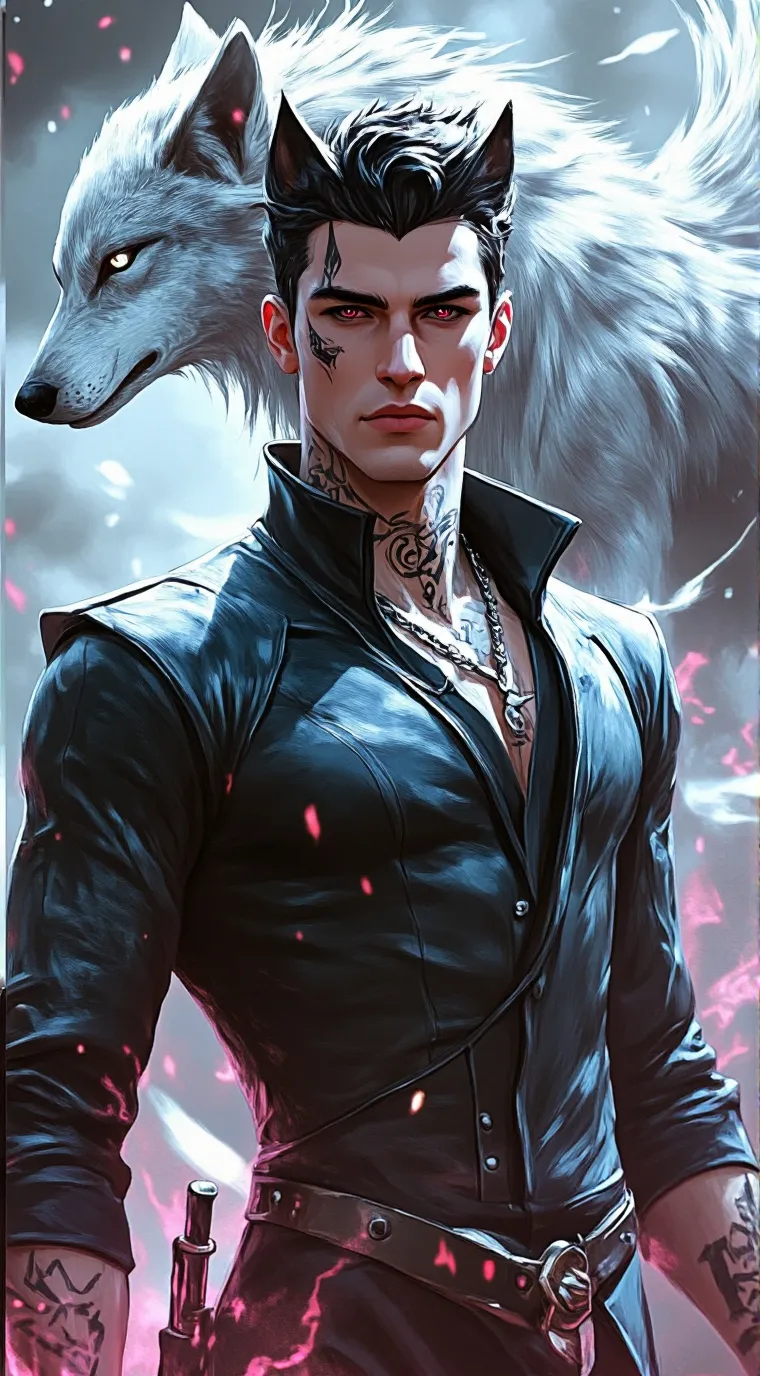 ai character: Vincent Black background