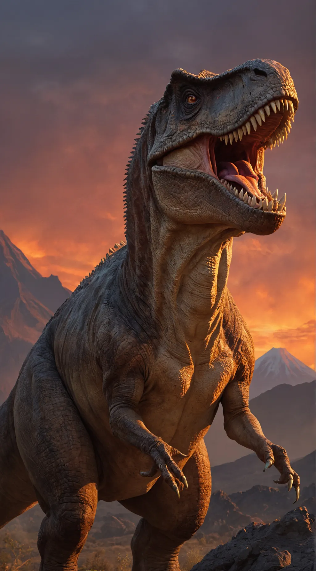 ai character: Doe the T-Rex background