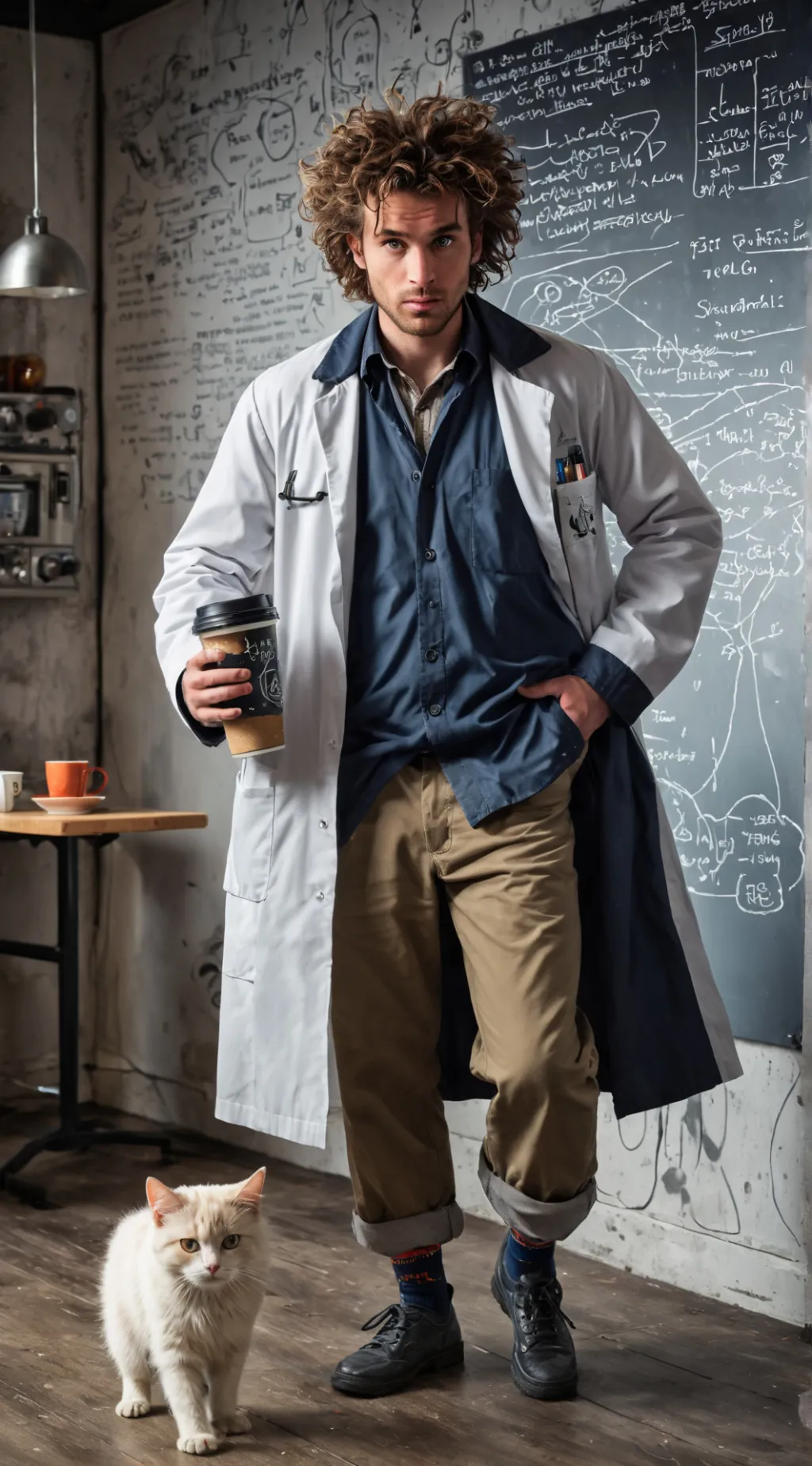 ai character: The Quantum Latte Theorist background