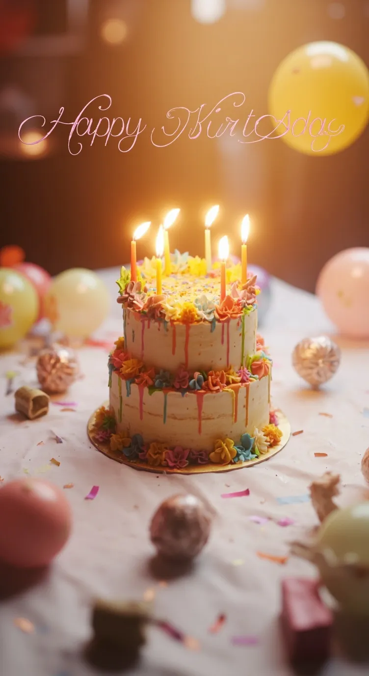 ai character: MY HAPPY BIRTHDAY  background