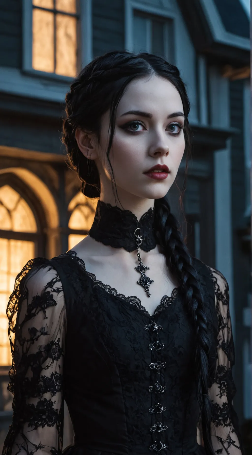 ai character:  Wednesday Addams  background